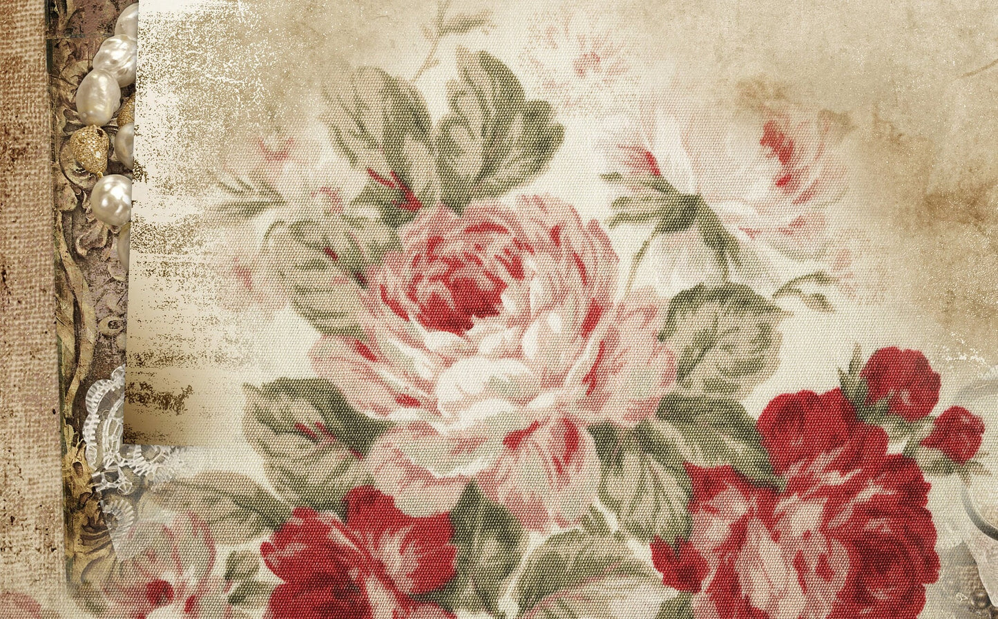 Roses Pearl Rice Paper – Large Vintage Decoupage Paper