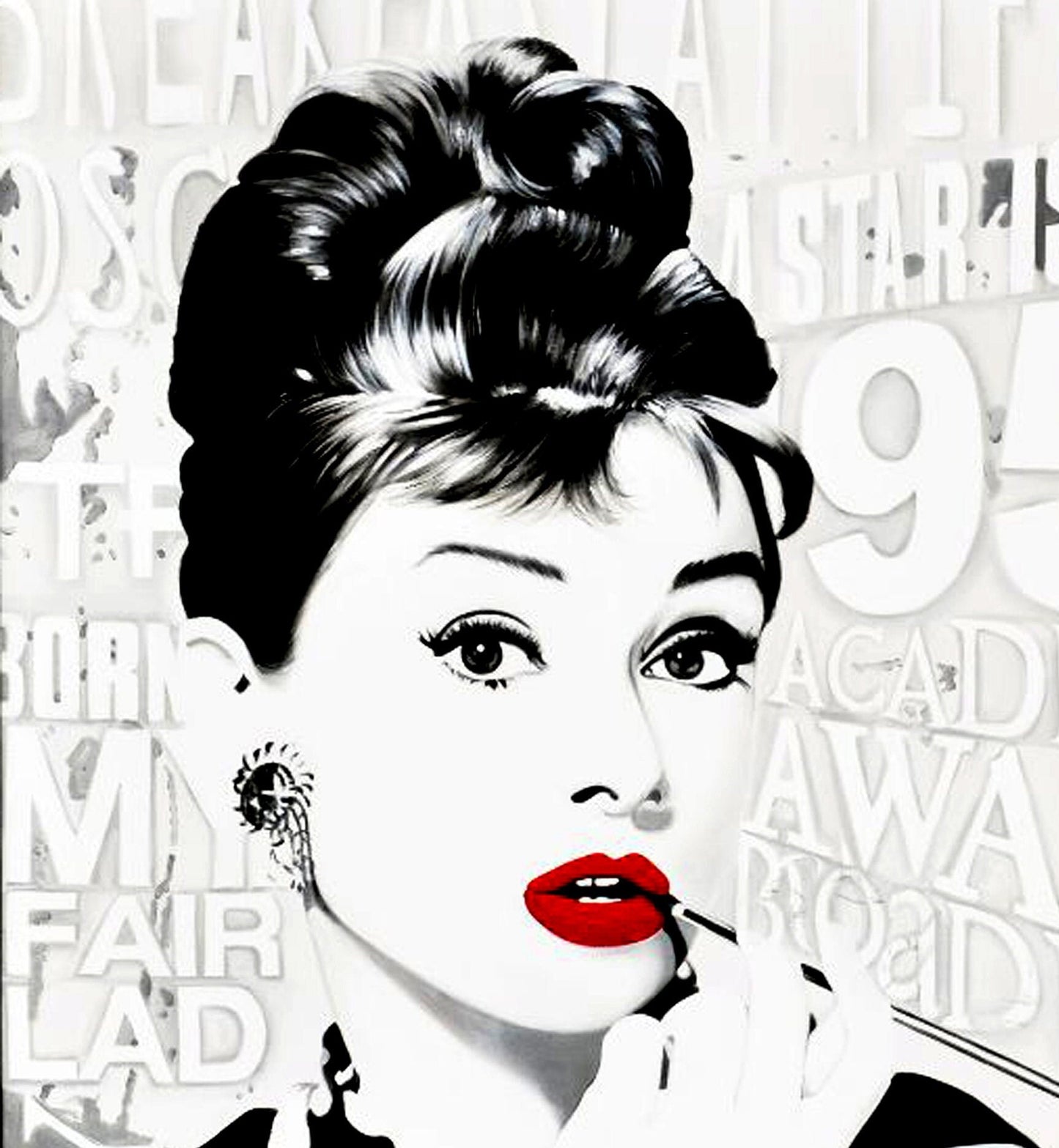 Audrey - Decorative Decoupage Paper - Decoupage for Furniture - Large Size Rice Paper - Red Lips