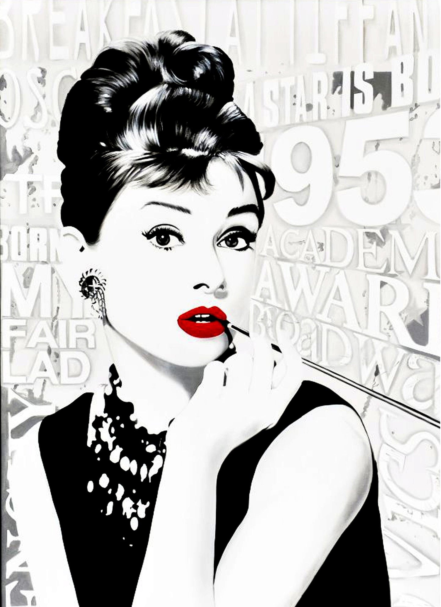 Audrey - Decorative Decoupage Paper - Decoupage for Furniture - Large Size Rice Paper - Red Lips
