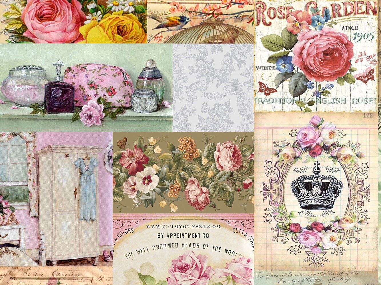Birds Flowers - Large Rice Paper for Decoupage - Furniture Decoupage - Vintage Decoupage - Floral Decoupage Paper