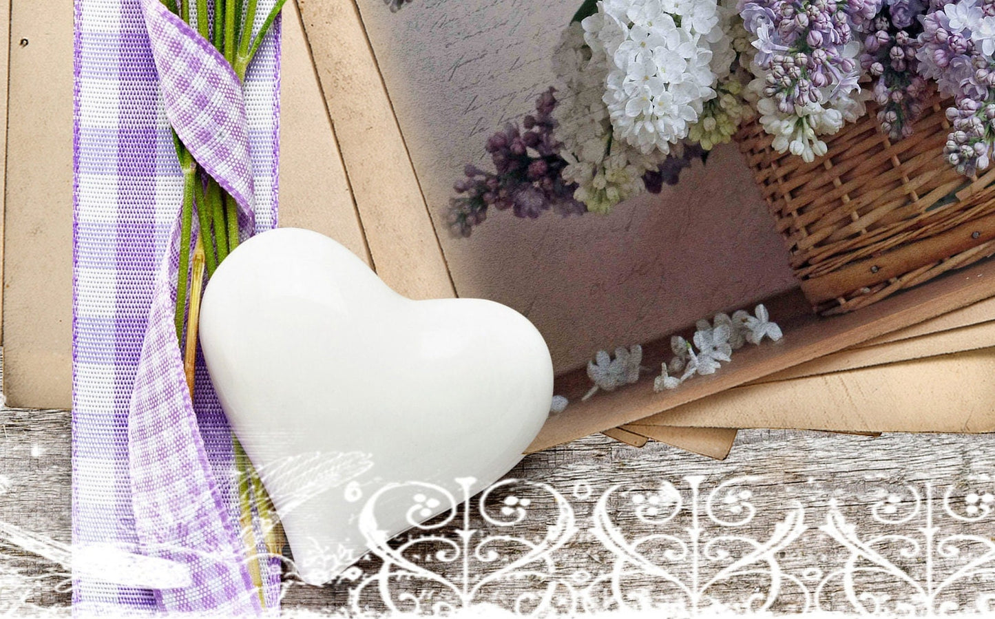Large Decoupage for Furniture - Vintage Decoupage - Floral Decoupage Paper - Rice Paper - Levander Heart