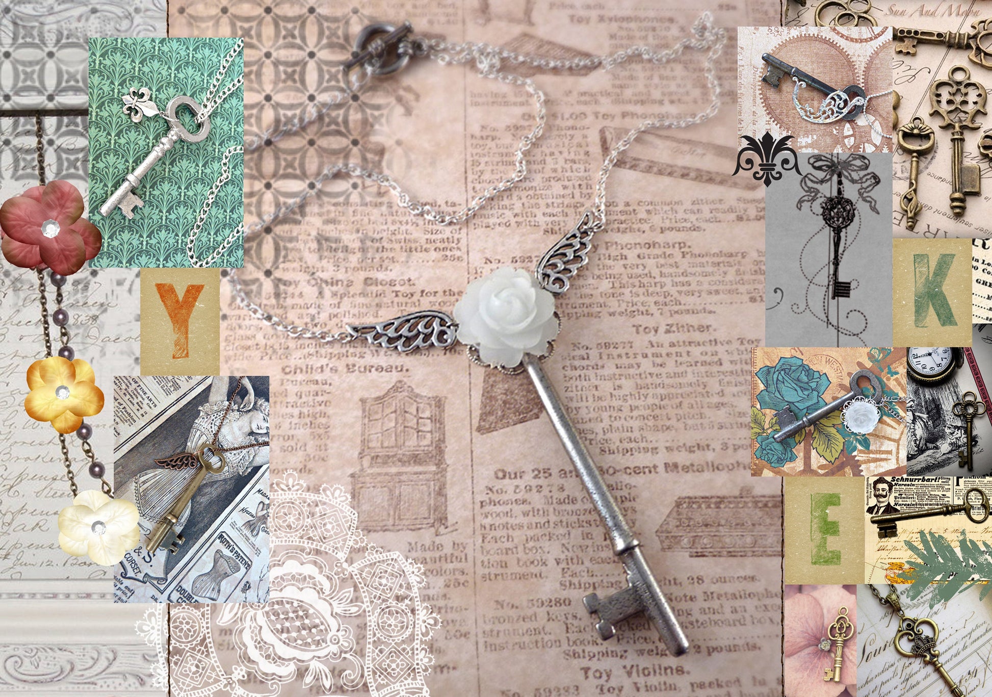 key decoupage paper