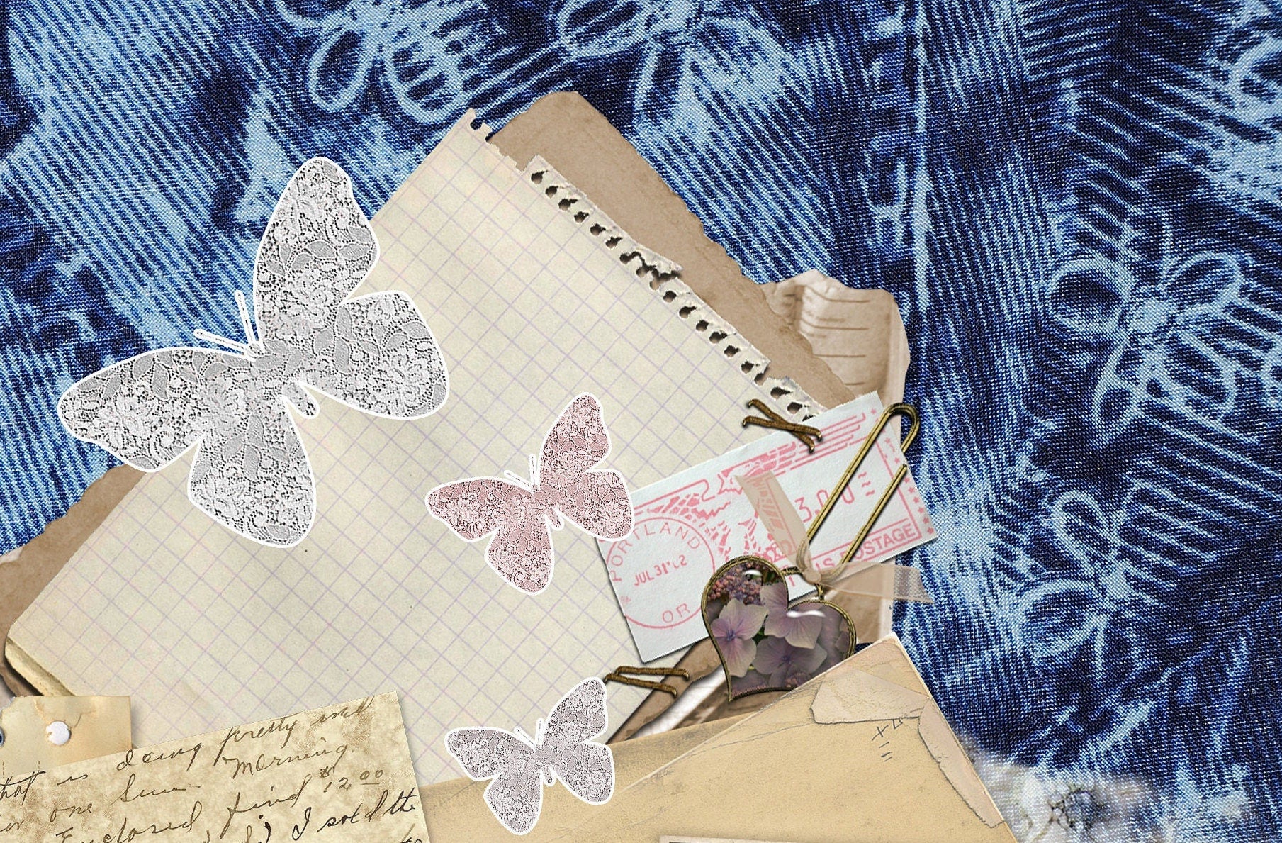 Large Decoupage for Furniture - Vintage Decoupage - Floral Decoupage Paper - Rice Paper - Collage