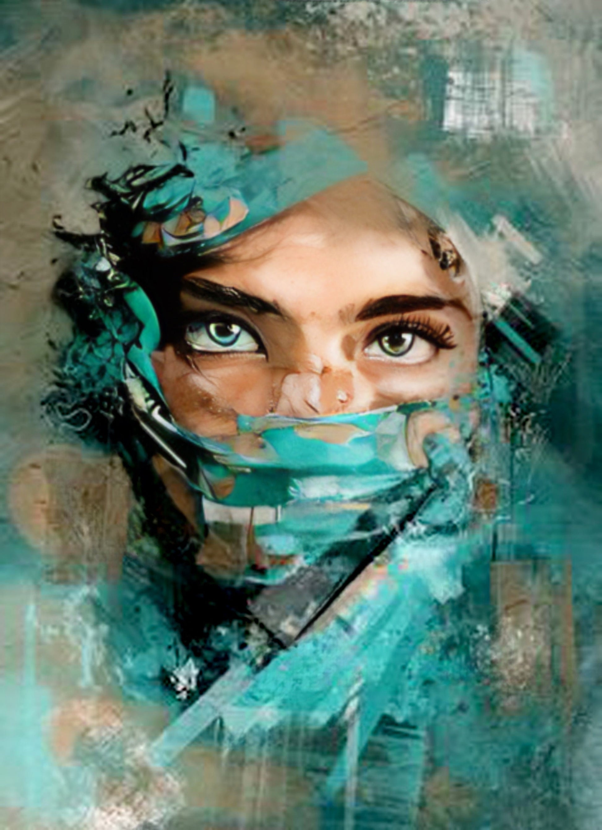 Decoupage Paper - Decoupage for Furniture - Large Size Rice Paper - Oil Paint Beautiful Eyes