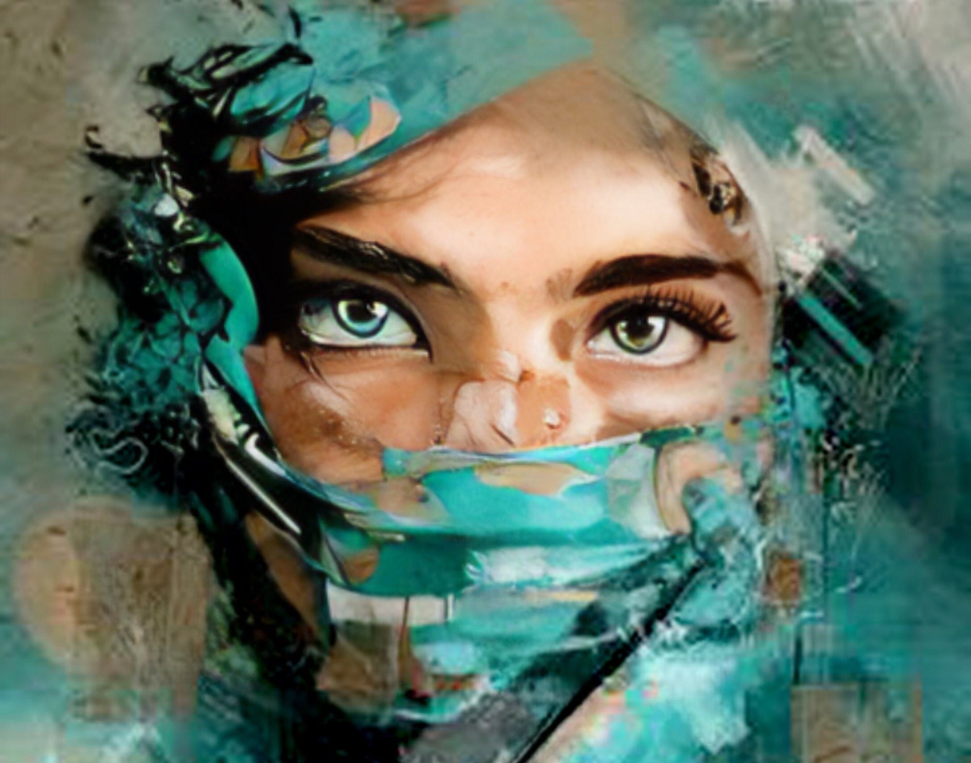 Decoupage Paper - Decoupage for Furniture - Large Size Rice Paper - Oil Paint Beautiful Eyes