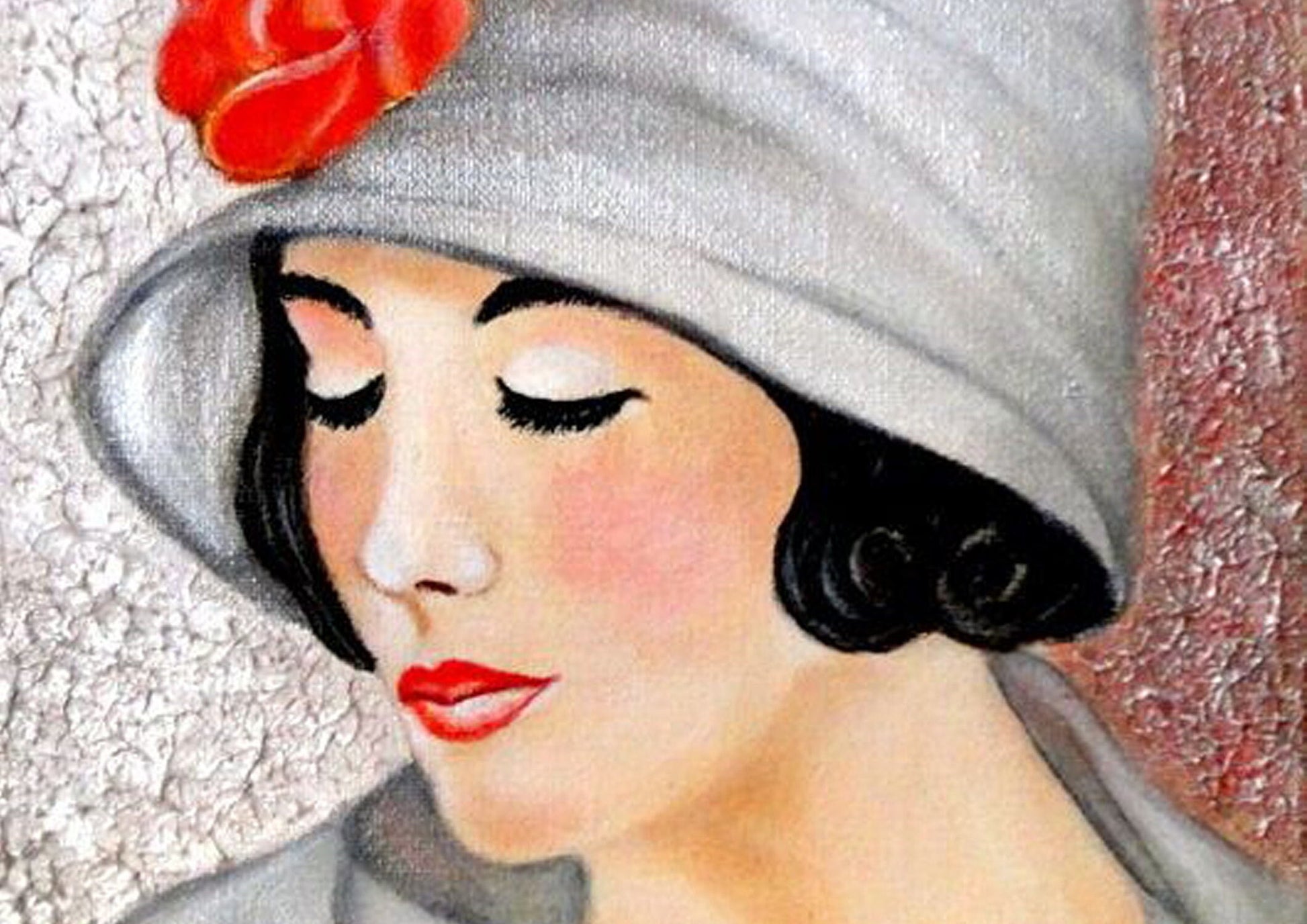 Decoupage Paper - Decoupage for Furniture - Large Size Rice Paper - Woman with Hat