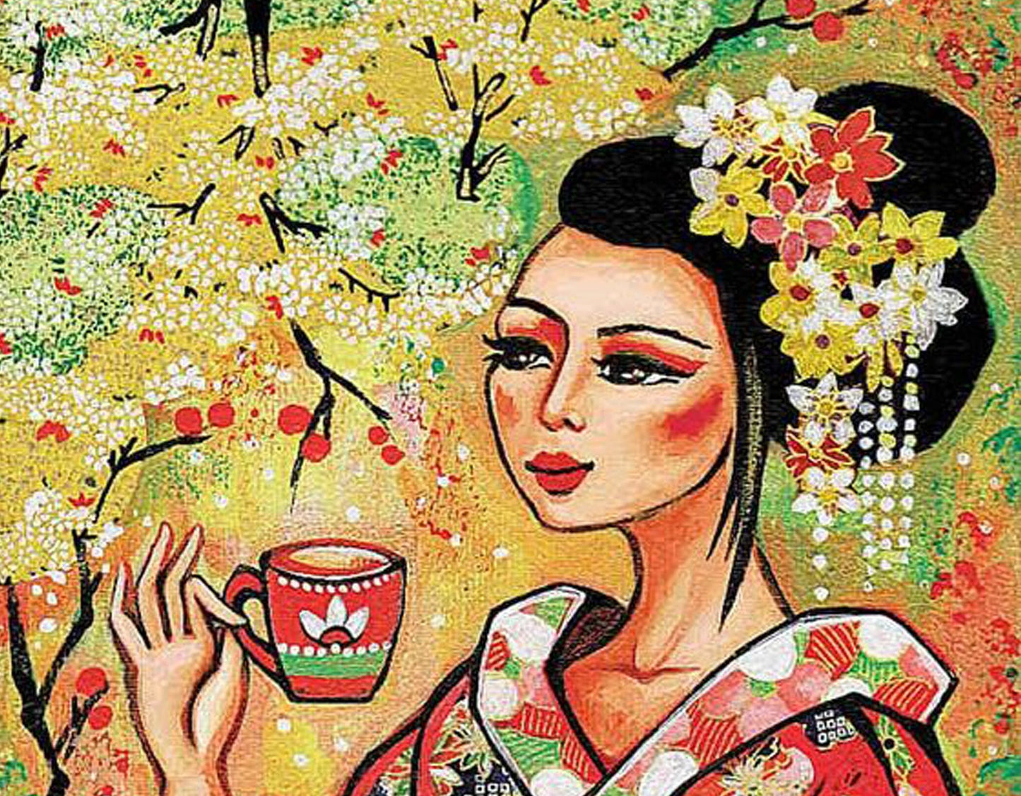 Decoupage Paper - Decoupage for Furniture - Large Size Rice Paper - Colorful Geisha