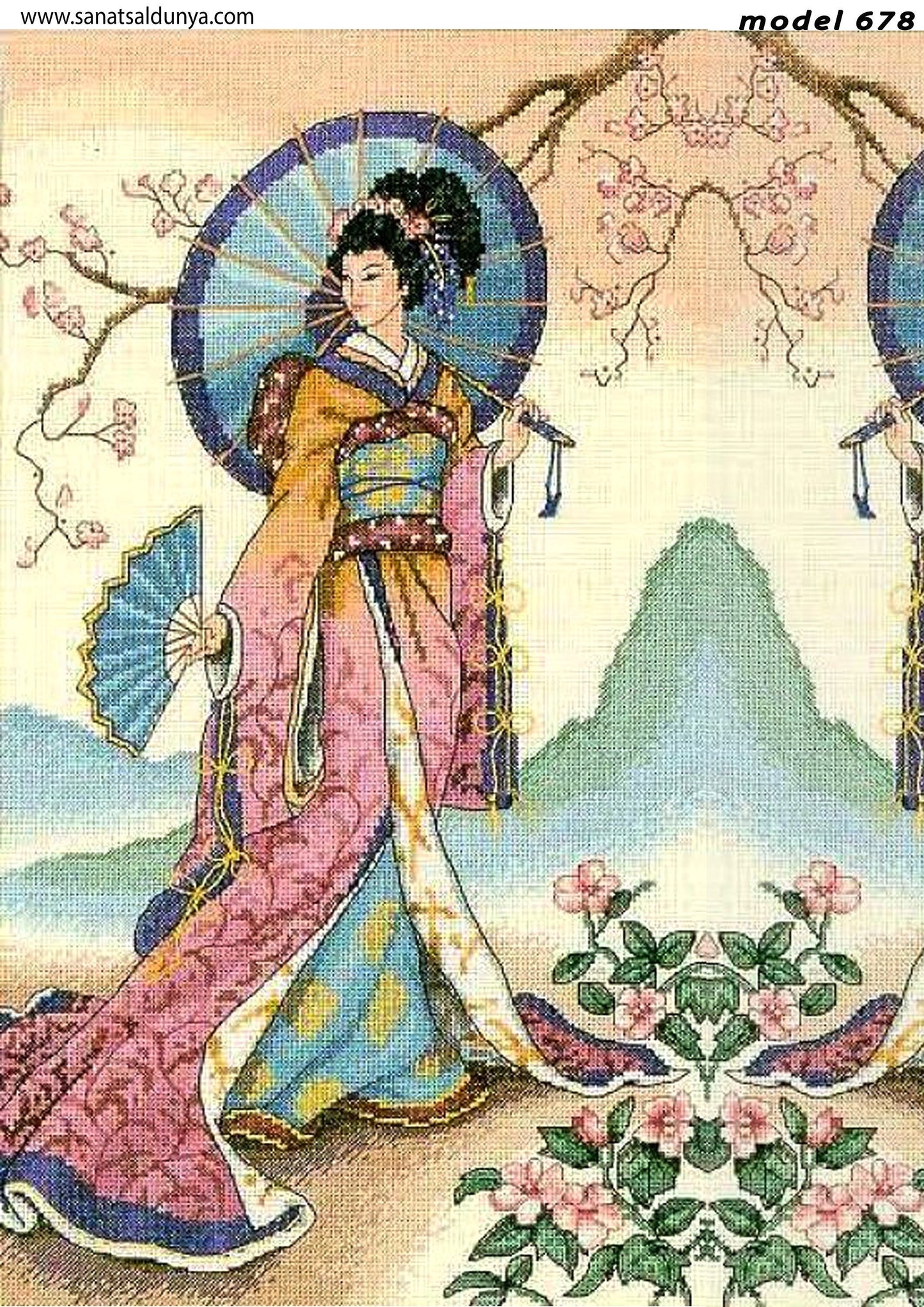 Decoupage Paper - Decoupage for Furniture - Large Size Rice Paper - Pink Dress Geisha