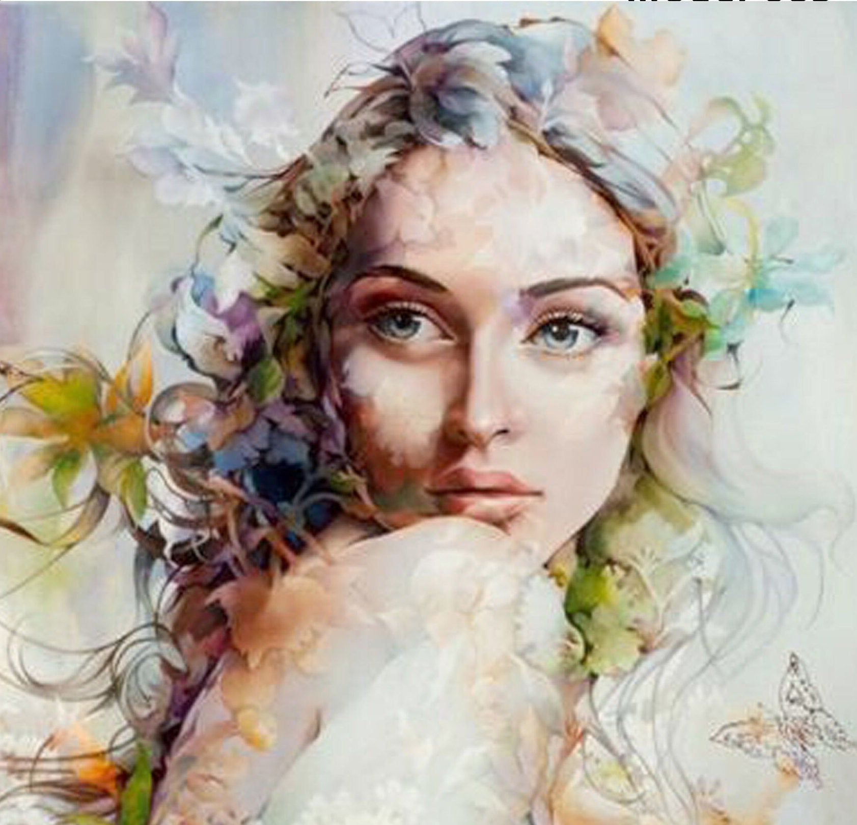 Floral Woman Rice Paper Decoupage – Large Size Furniture Paper