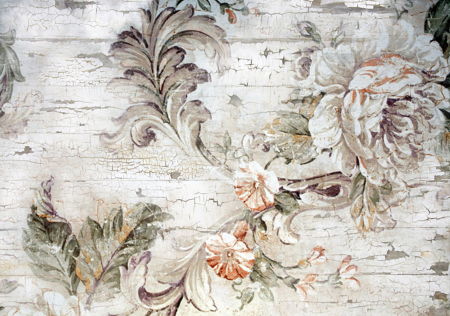 Large Decoupage Paper for Furniture - Rice Paper - Vintage - White Floral