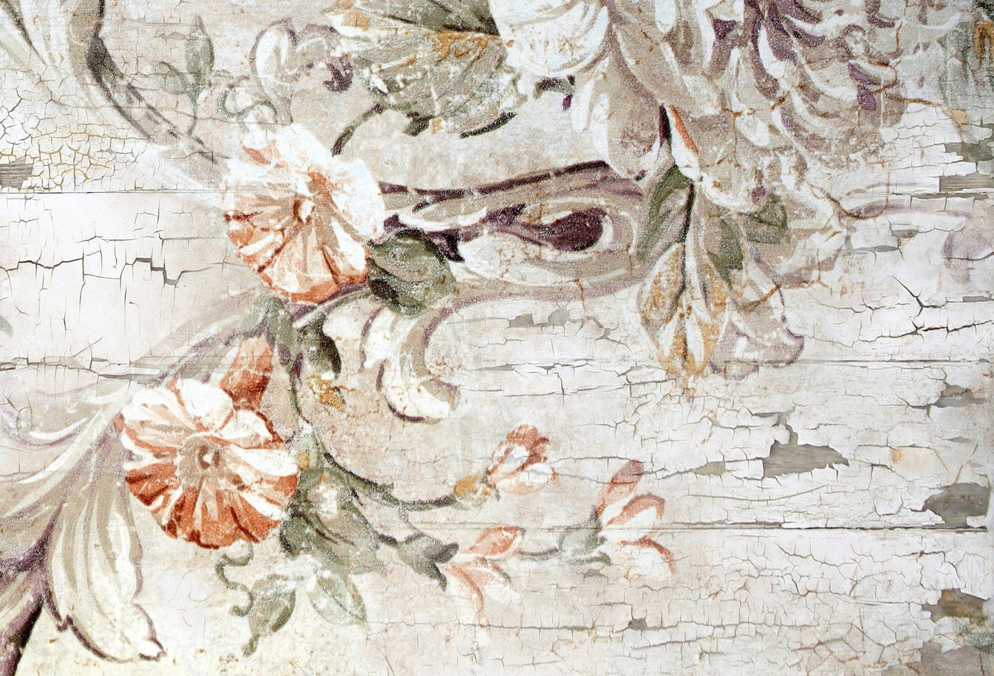 Large Decoupage Paper for Furniture - Rice Paper - Vintage - White Floral