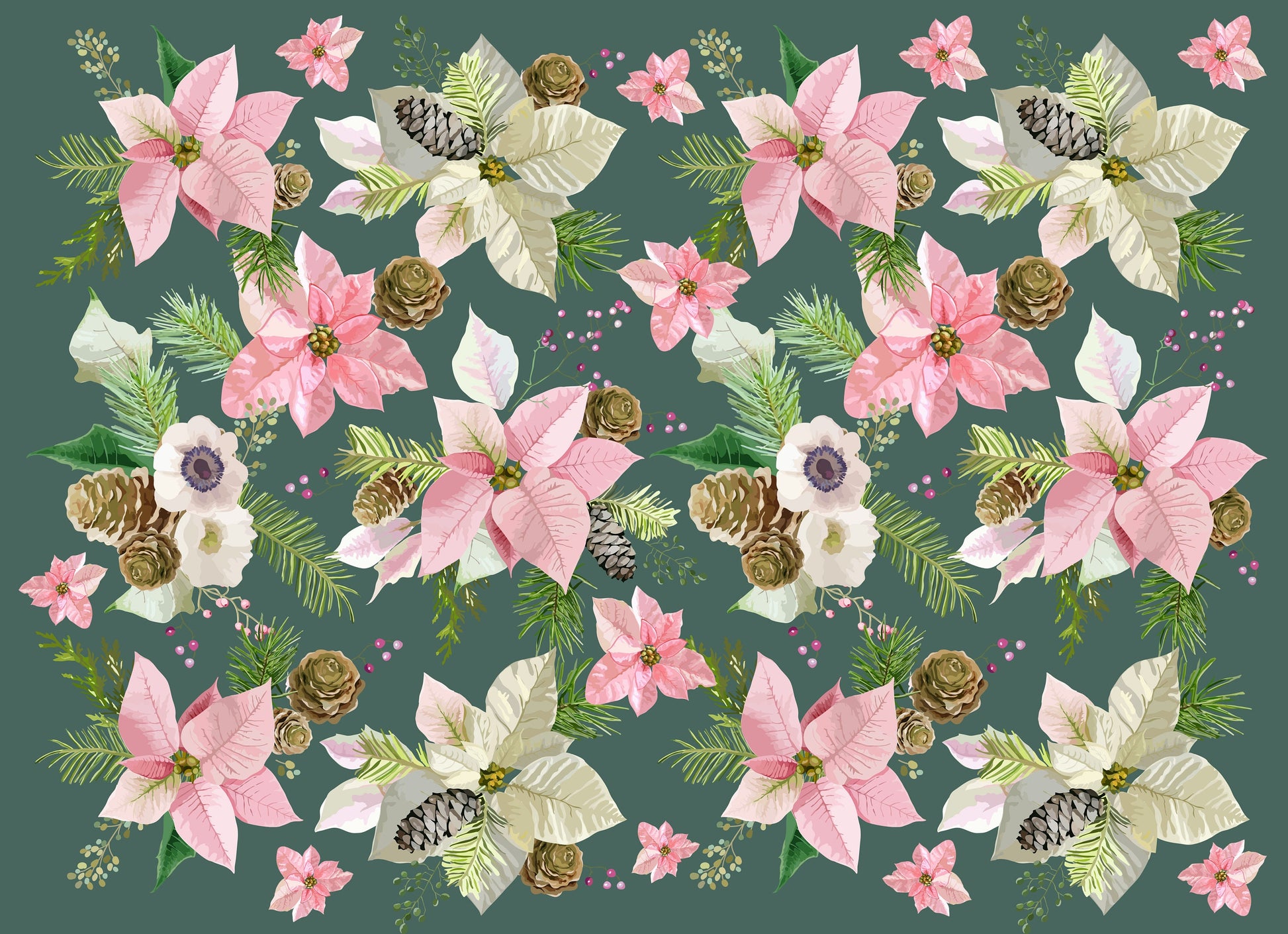 Large Decoupage for Furniture - Rice Paper - Vintage Decoupage - Floral Decoupage Paper - Rice Paper - Green Pink Flowers
