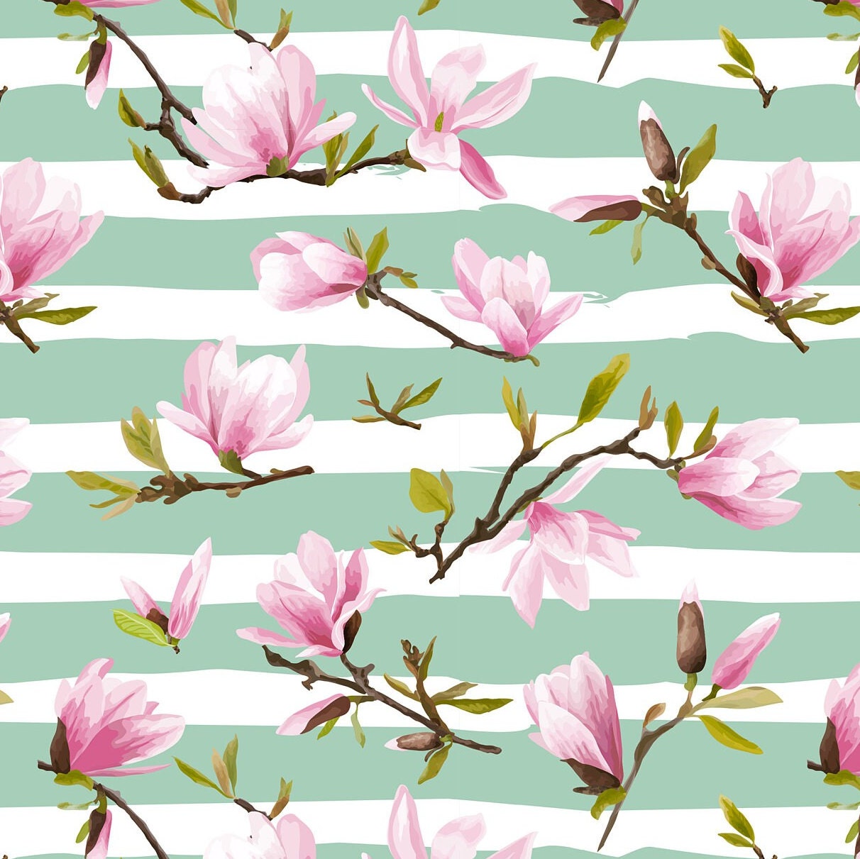 Large Decoupage for Furniture - Rice Paper - Vintage Decoupage - Floral Decoupage Paper - Rice Paper - Green Pink Flowers
