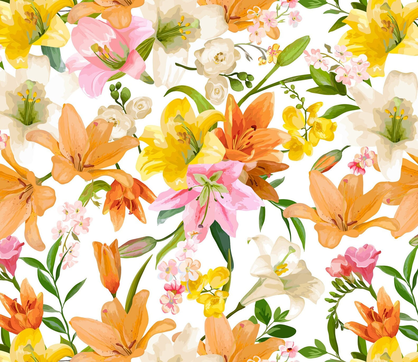 Large Decoupage for Furniture - Rice Paper - Vintage Decoupage - Floral Decoupage Paper - Rice Paper - Green Orange Pink Flowers