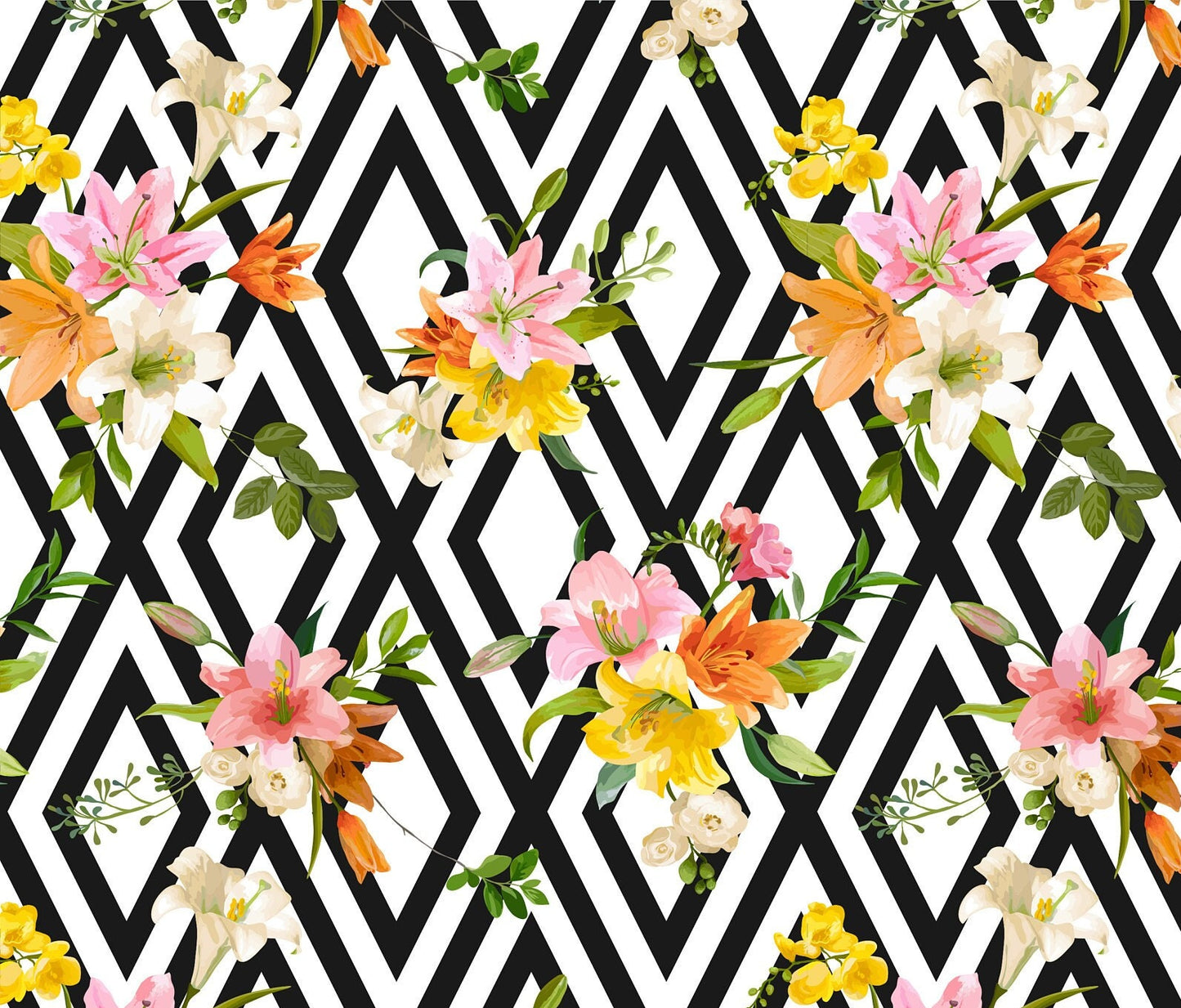 Large Decoupage for Furniture - Rice Paper - Vintage Decoupage - Floral Decoupage Paper - Rice Paper - Green Orange Pink Flowers
