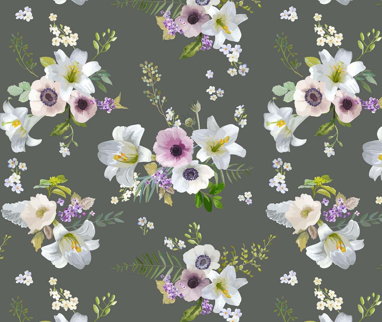 Large Decoupage for Furniture - Rice Paper - Vintage Decoupage - Floral Decoupage Paper - White Grey Pink Flowers