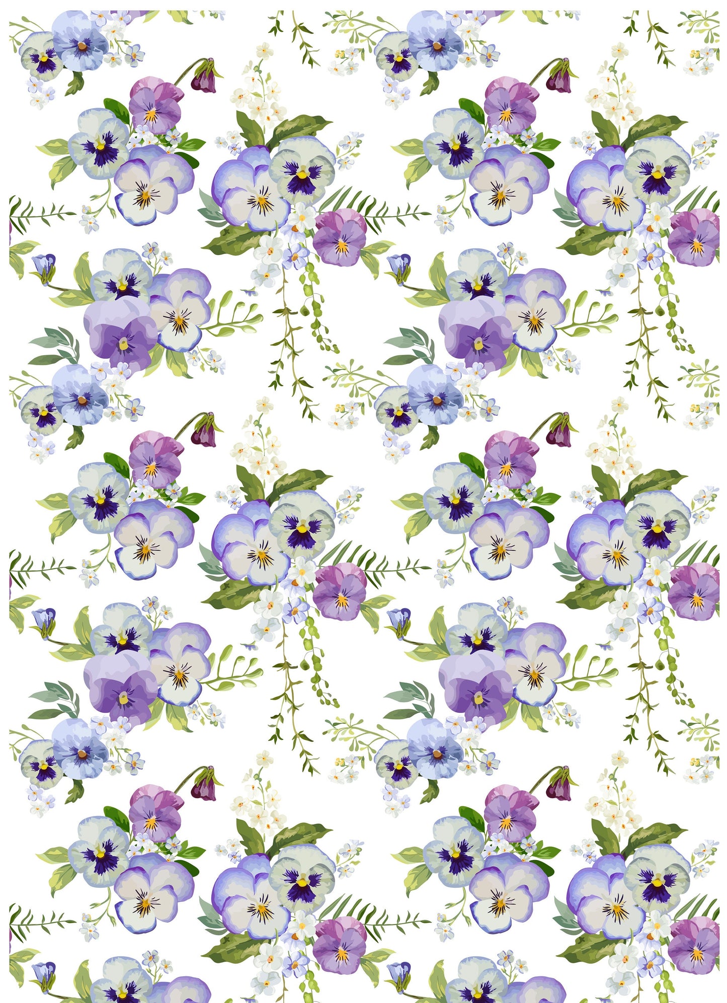 Large Decoupage for Furniture - Rice Paper - Vintage Decoupage - Floral Decoupage Paper - White Grey Pink Flowers