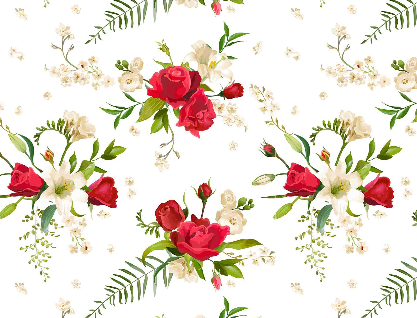 Large Decoupage for Furniture - Rice Paper - Vintage Decoupage - Floral Decoupage Paper - Red Flowers