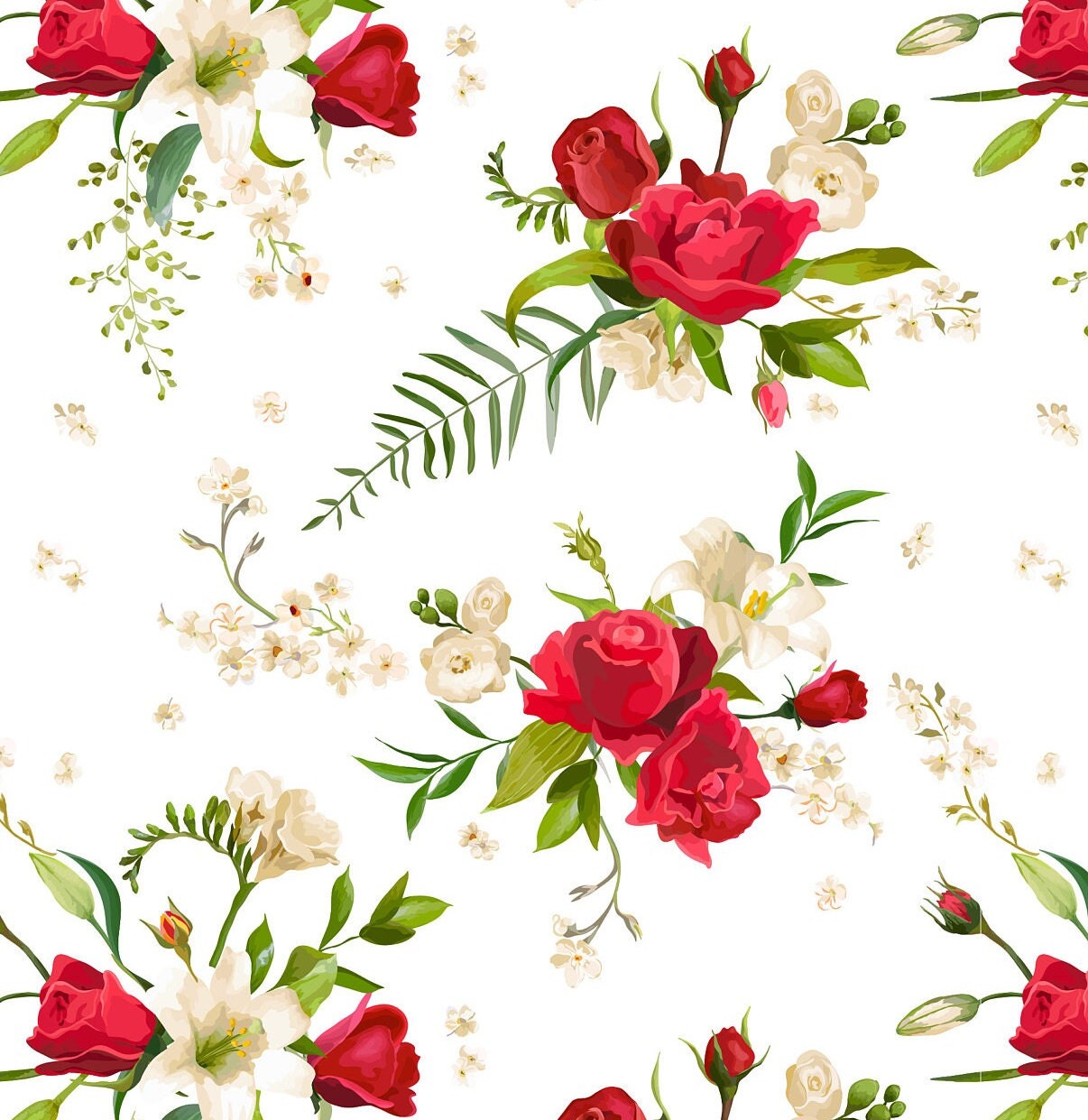 Large Decoupage for Furniture - Rice Paper - Vintage Decoupage - Floral Decoupage Paper - Red Flowers