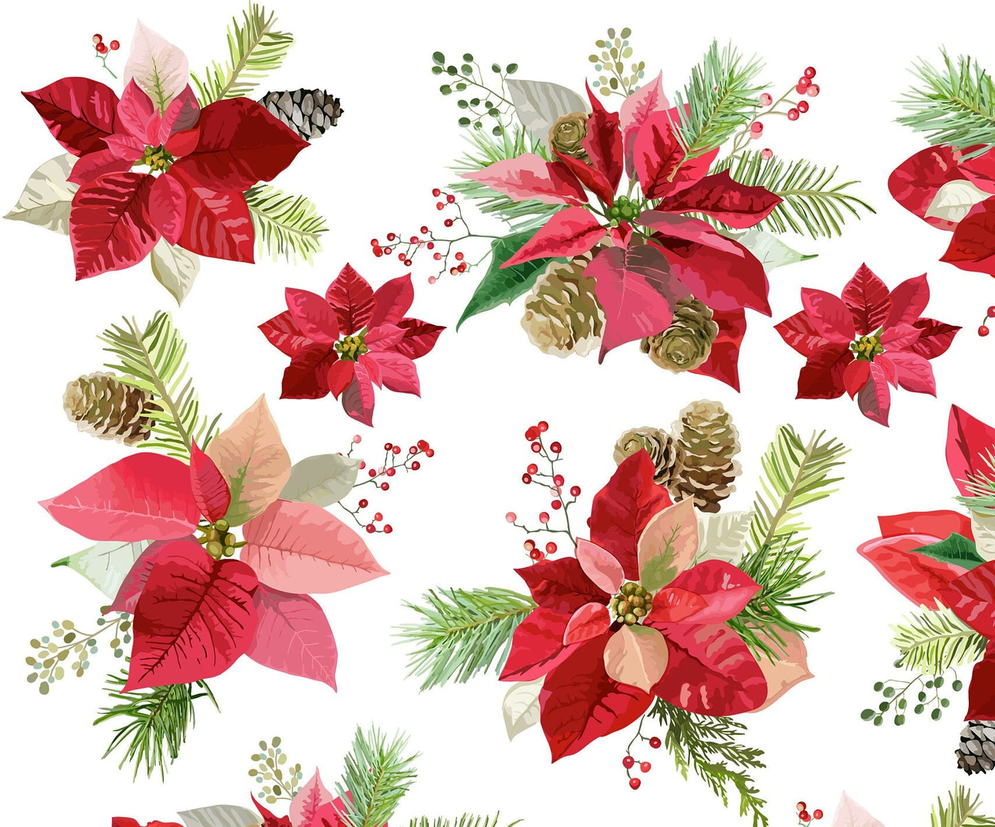 Large Decoupage for Furniture - Rice Paper - Vintage Decoupage - Floral Decoupage Paper - Red Flowers