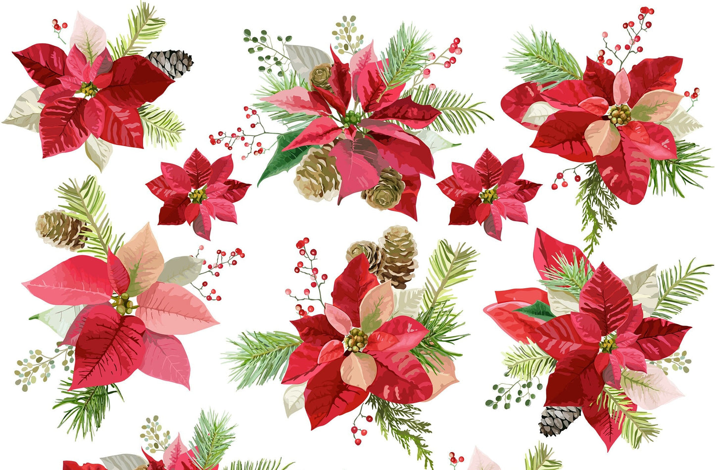 Large Decoupage for Furniture - Rice Paper - Vintage Decoupage - Floral Decoupage Paper - Red Flowers