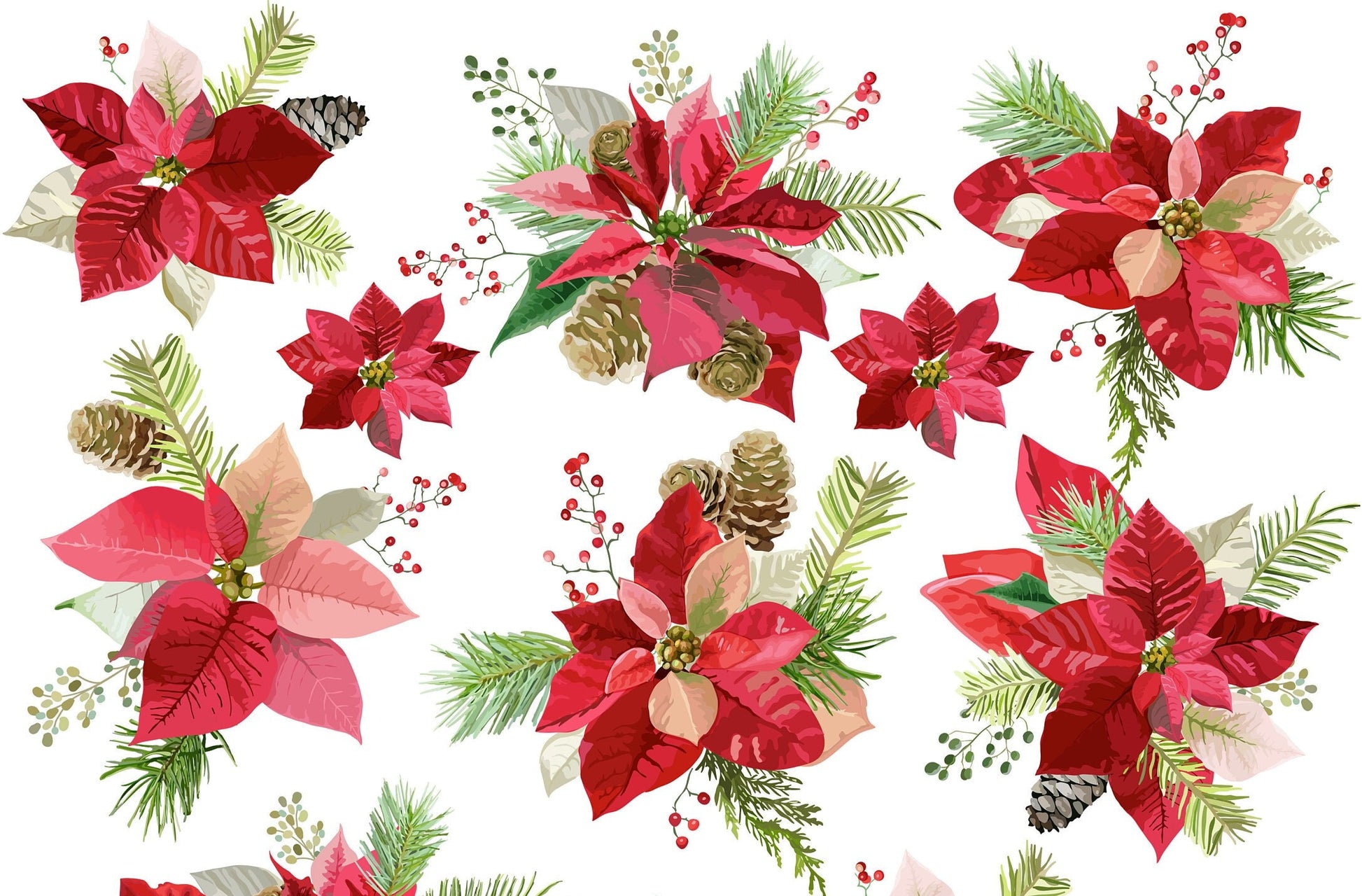 Large Decoupage for Furniture - Rice Paper - Vintage Decoupage - Floral Decoupage Paper - Red Flowers