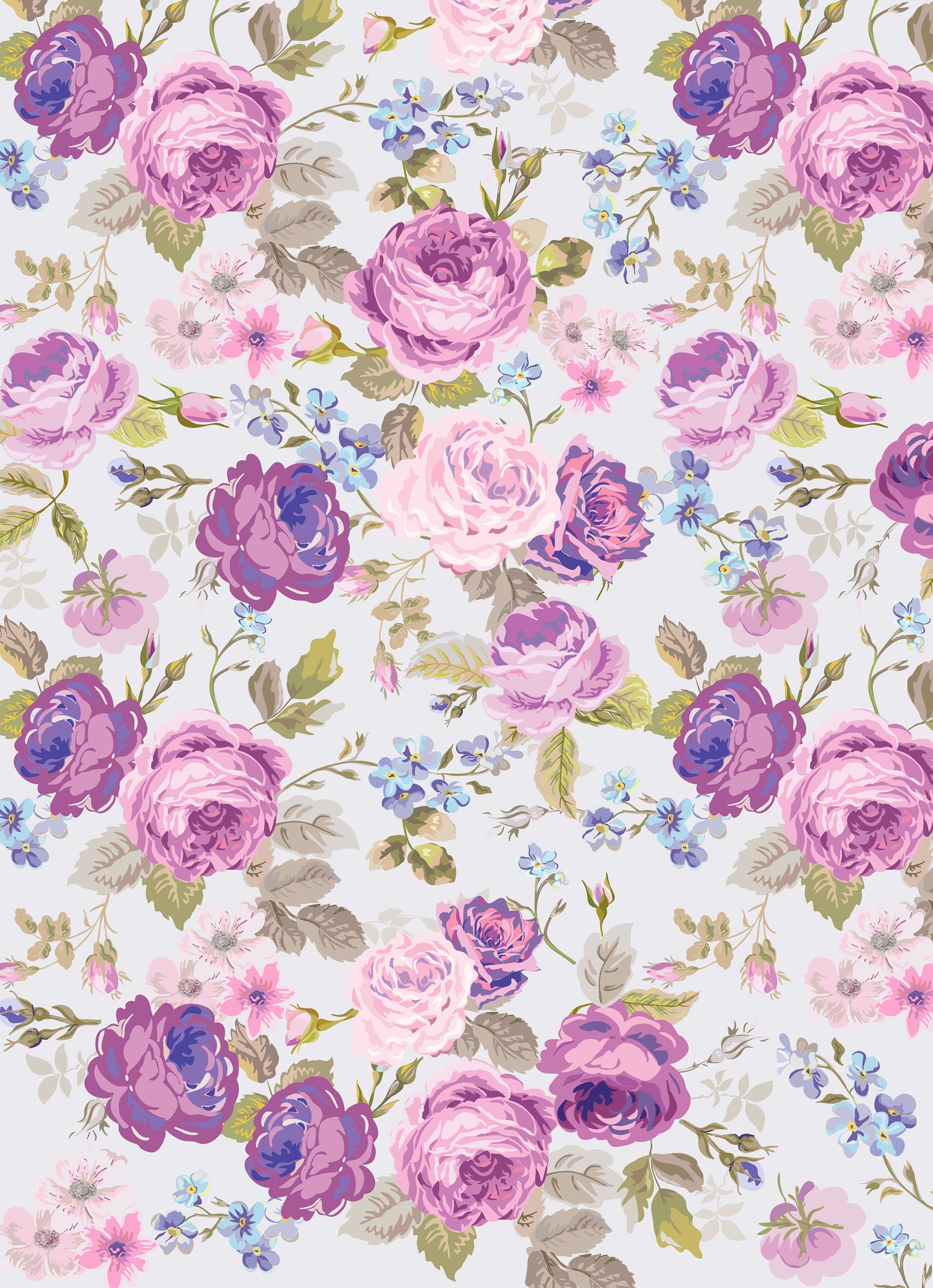 pink purple roses decoupage paper