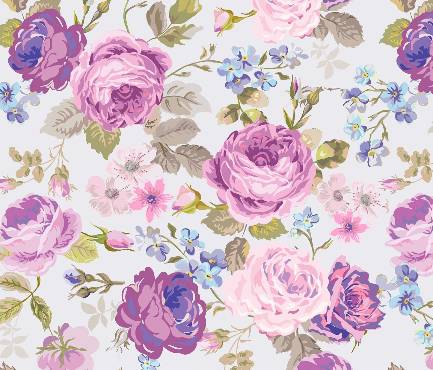 Large Decoupage for Furniture - Rice Paper - Vintage Decoupage - Floral Decoupage Paper - Pink Purple Roses