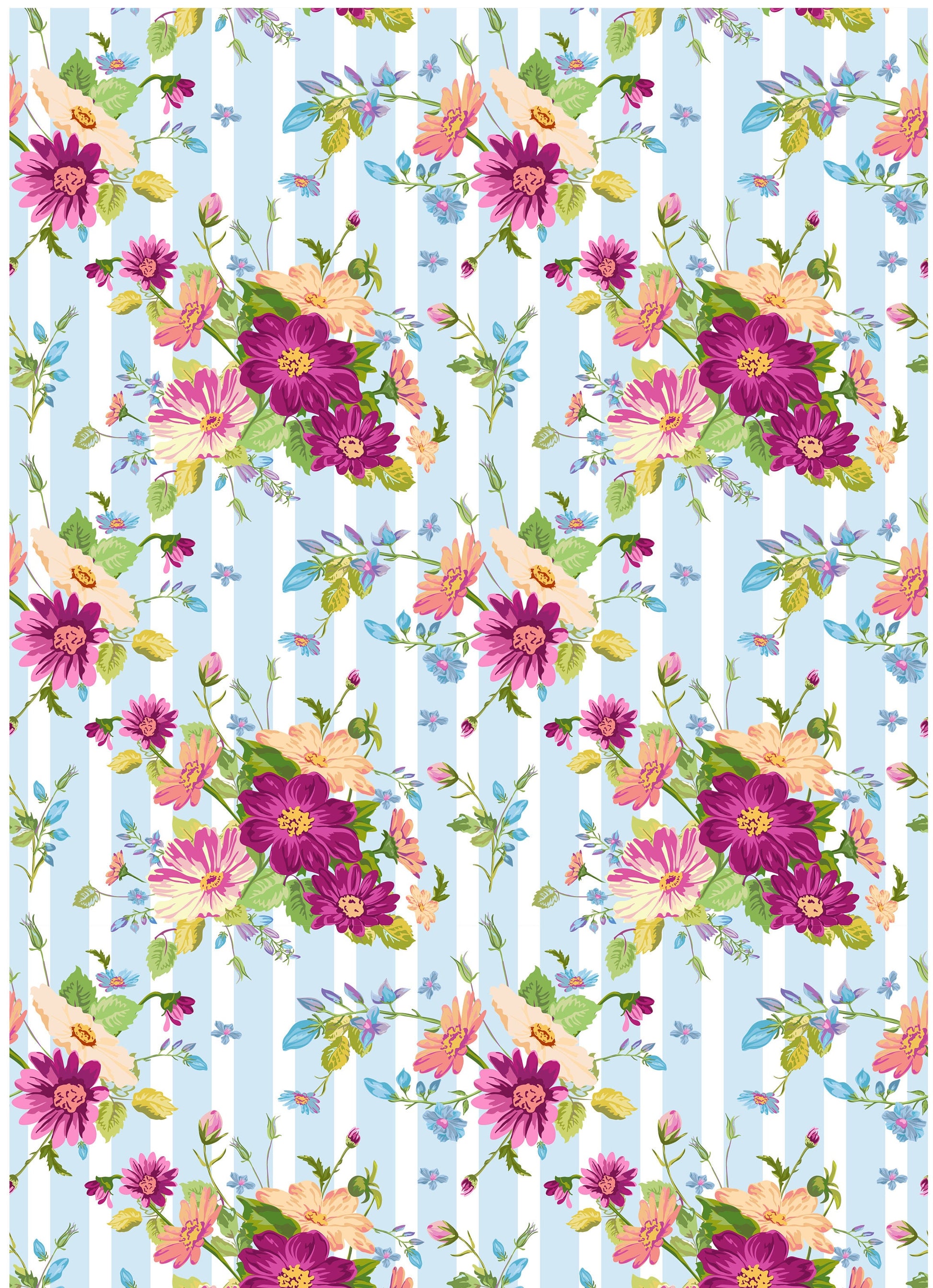 Large Decoupage for Furniture - Rice Paper - Vintage Decoupage - Floral Decoupage Paper - Pink Purple Flowers