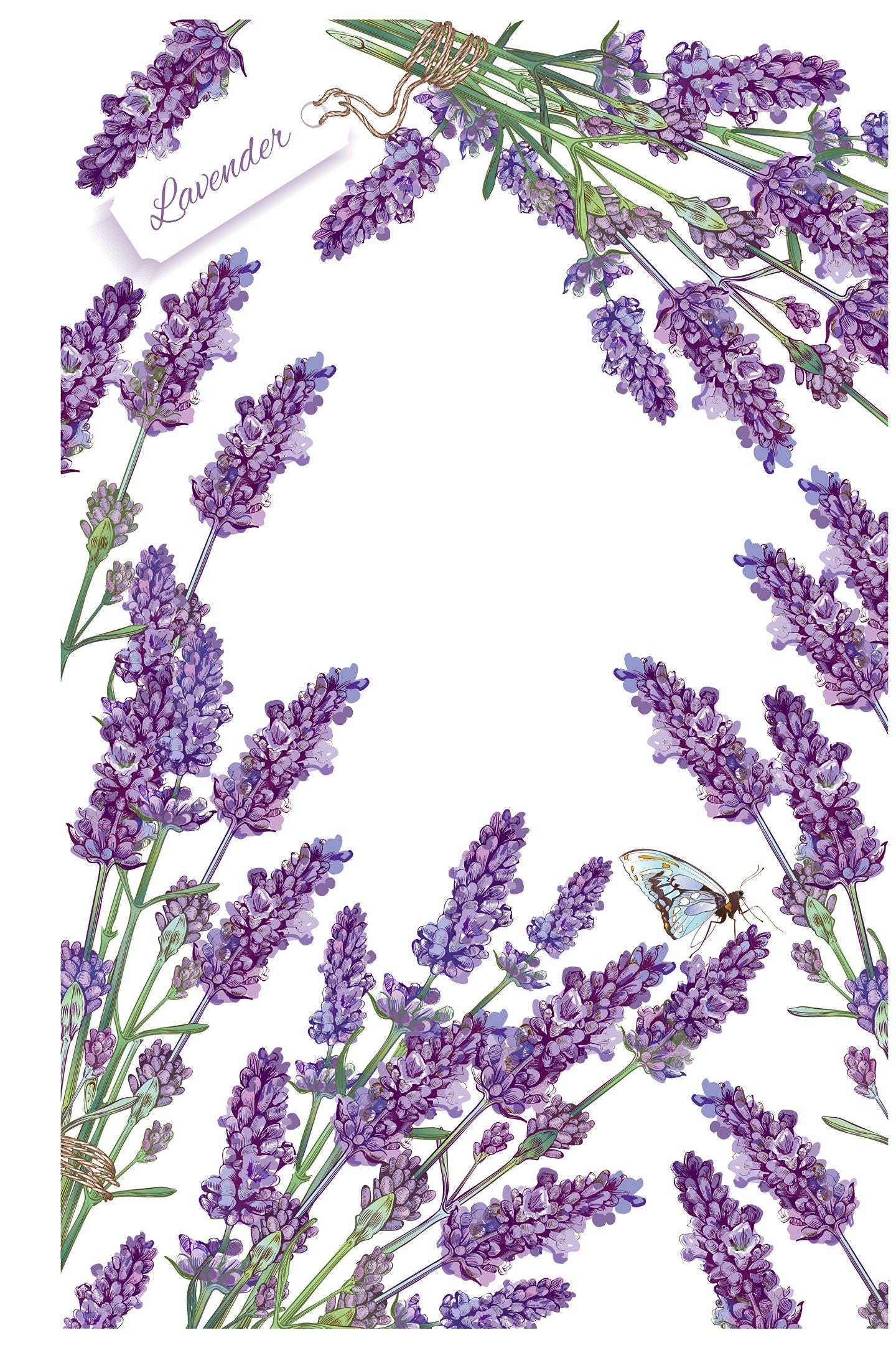Large Decoupage for Furniture - Rice Paper - Vintage Decoupage - Floral Decoupage Paper - Purple Levander