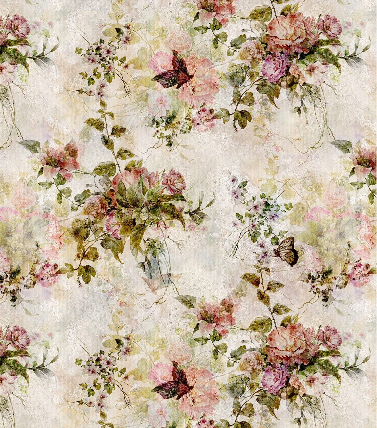 Floral Decoupage Rice Paper – Large Vintage White Flowers