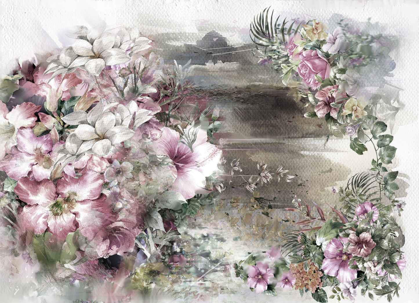 Floral Decoupage Rice Paper – Vintage White Flower Furniture