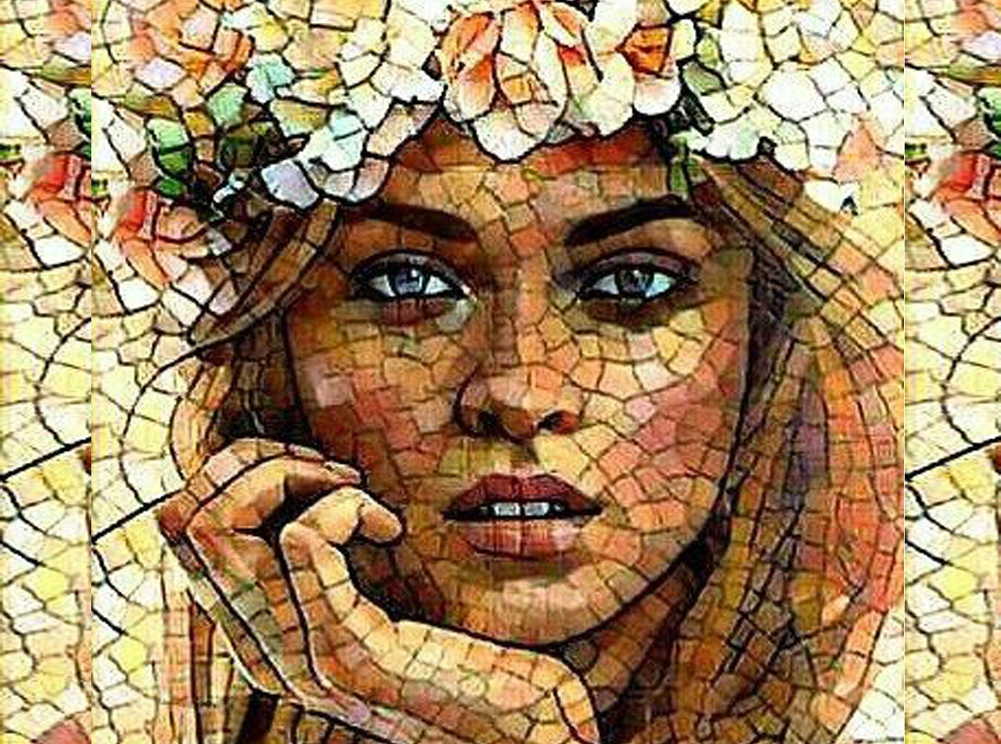 Decoupage Paper - Decoupage for Furniture - Large Size Rice Paper - Beautiful Woman Floral Hair Daisy