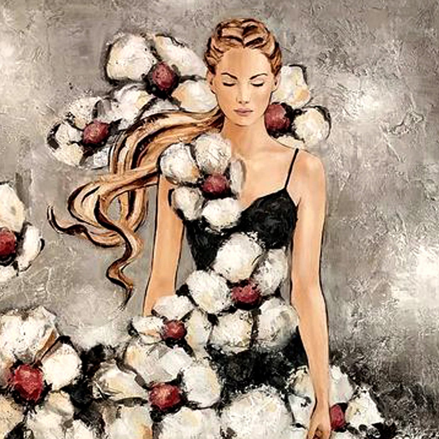 Decoupage Paper - Decoupage for Furniture - Large Size Rice Paper - Beautiful Woman Floral Hair Daisy