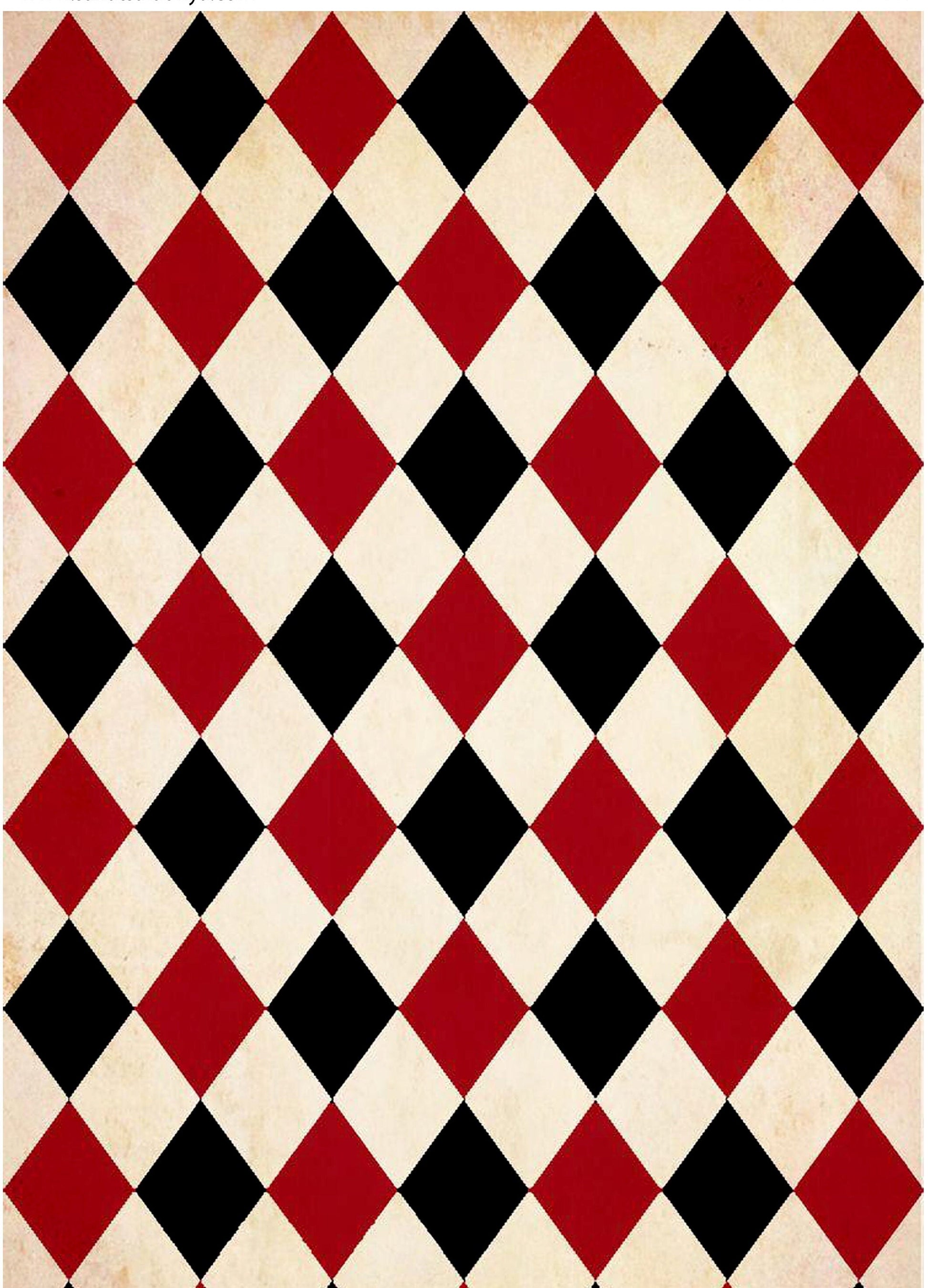 Decoupage Paper - Decoupage for Furniture - Large Size Rice Paper - Diamond Pattern Red Black