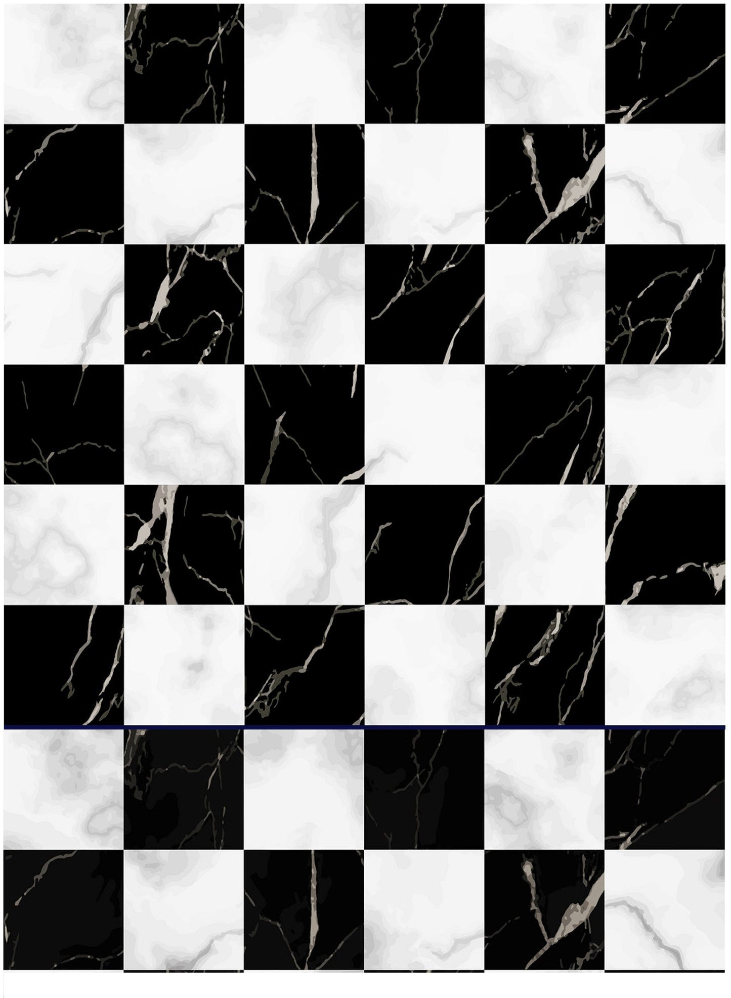 Decoupage Paper - Decoupage for Furniture - Large Size Rice Paper - CheckerboardPattern Black