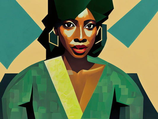 Afro Woman - Decoupage Paper - Decoupage for Furniture - Large Size Rice Paper - Vintage Decoupage - Greeny Cubic
