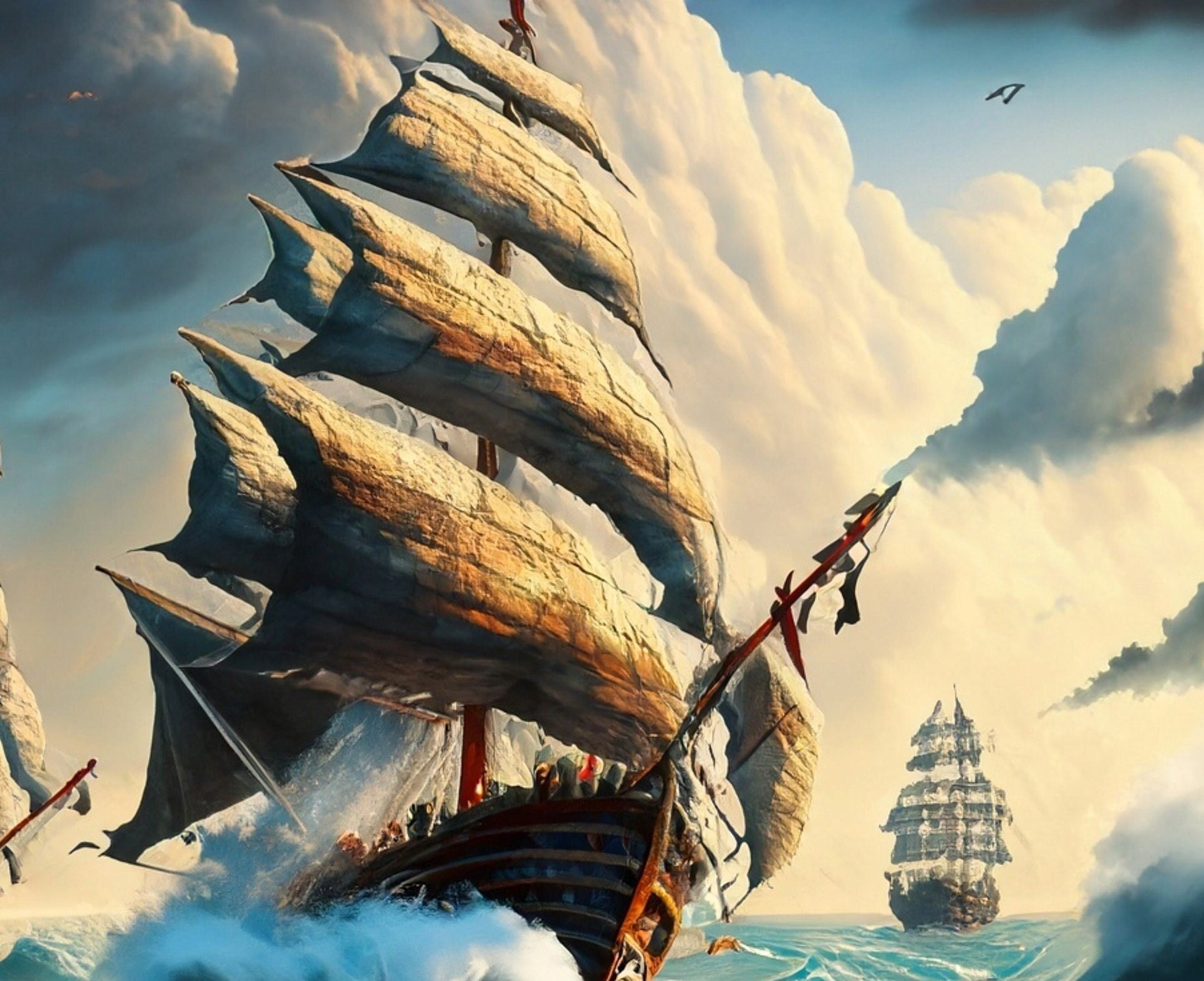 Sailing Ship - Large Decoupage Paper - Decoupage Art - Rice Paper for Decoupage - Decoupage for Furniture - Sea