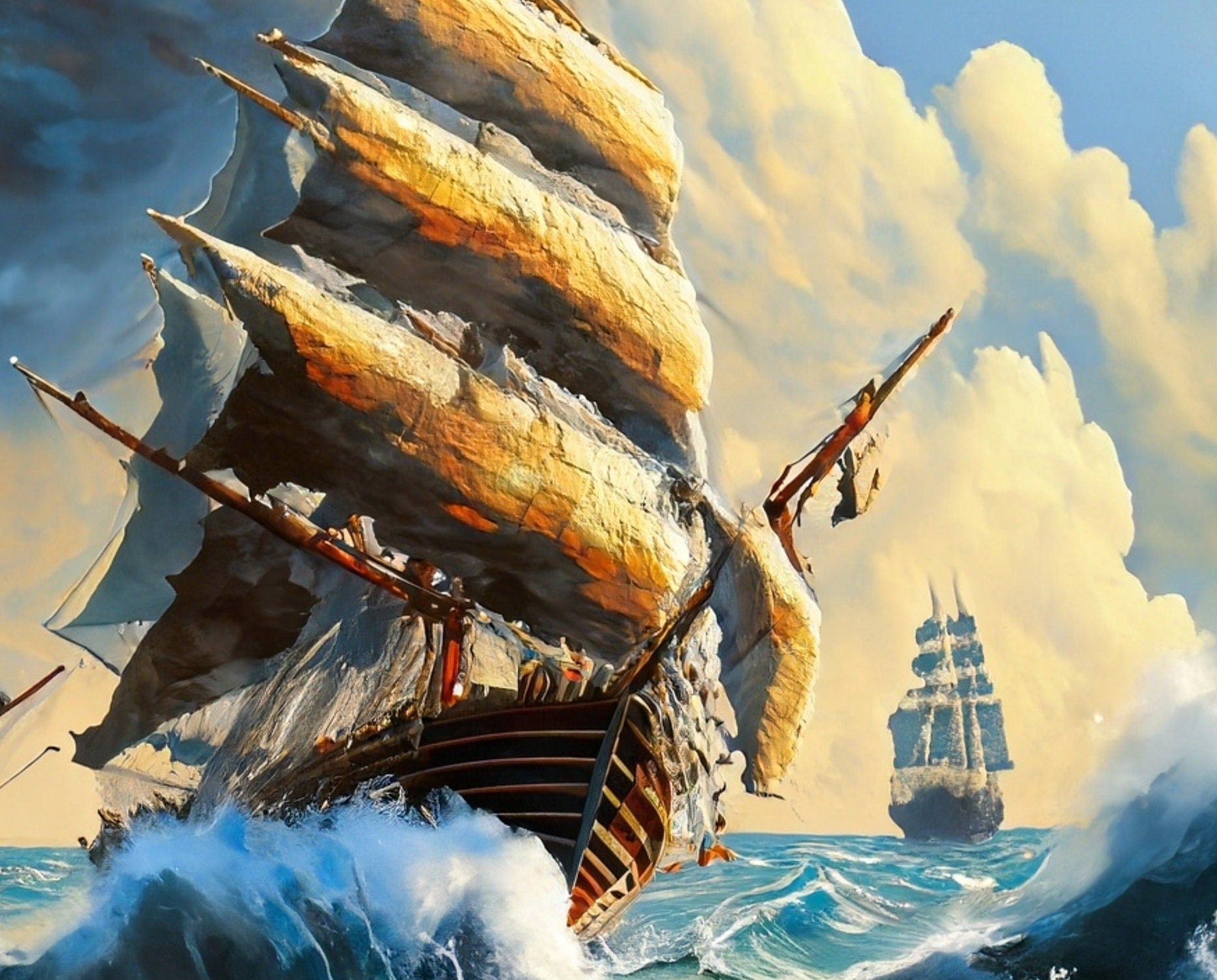 Sailing Ships - Large Decoupage Paper - Decoupage Art - Rice Paper for Decoupage - Decoupage for Furniture - Sea
