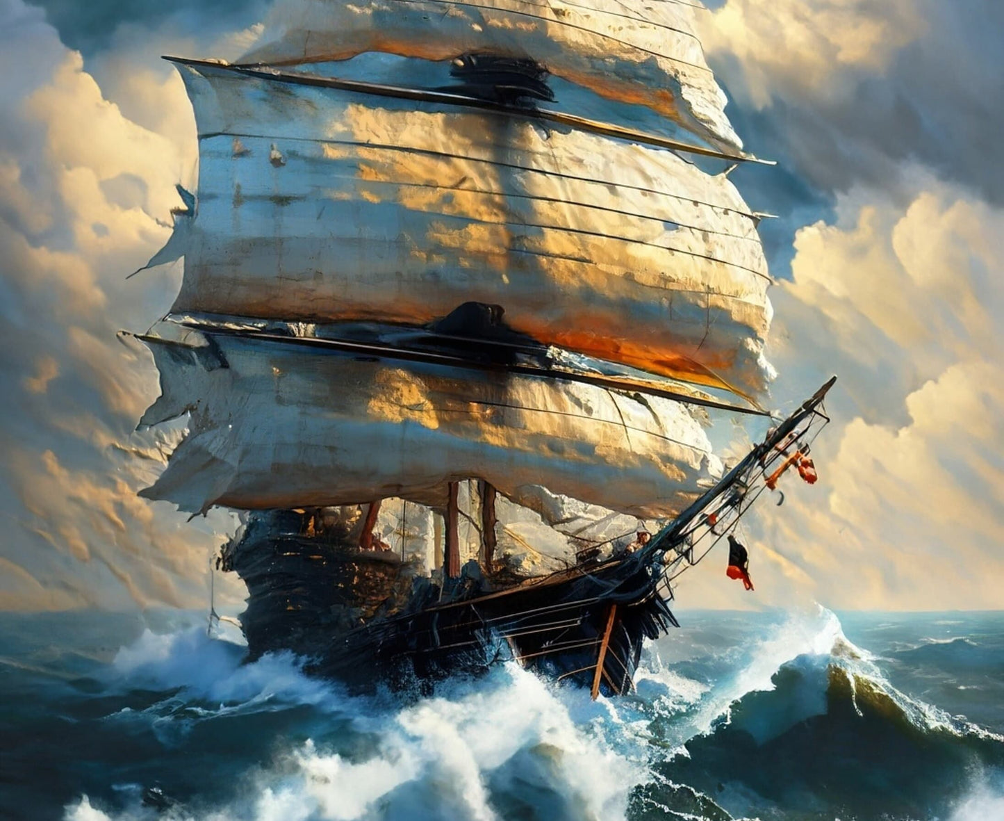 Sailing Ships - Furniture Decoupage Paper - Large Rice Paper - Decoupage Rice Paper - Ocean Waves
