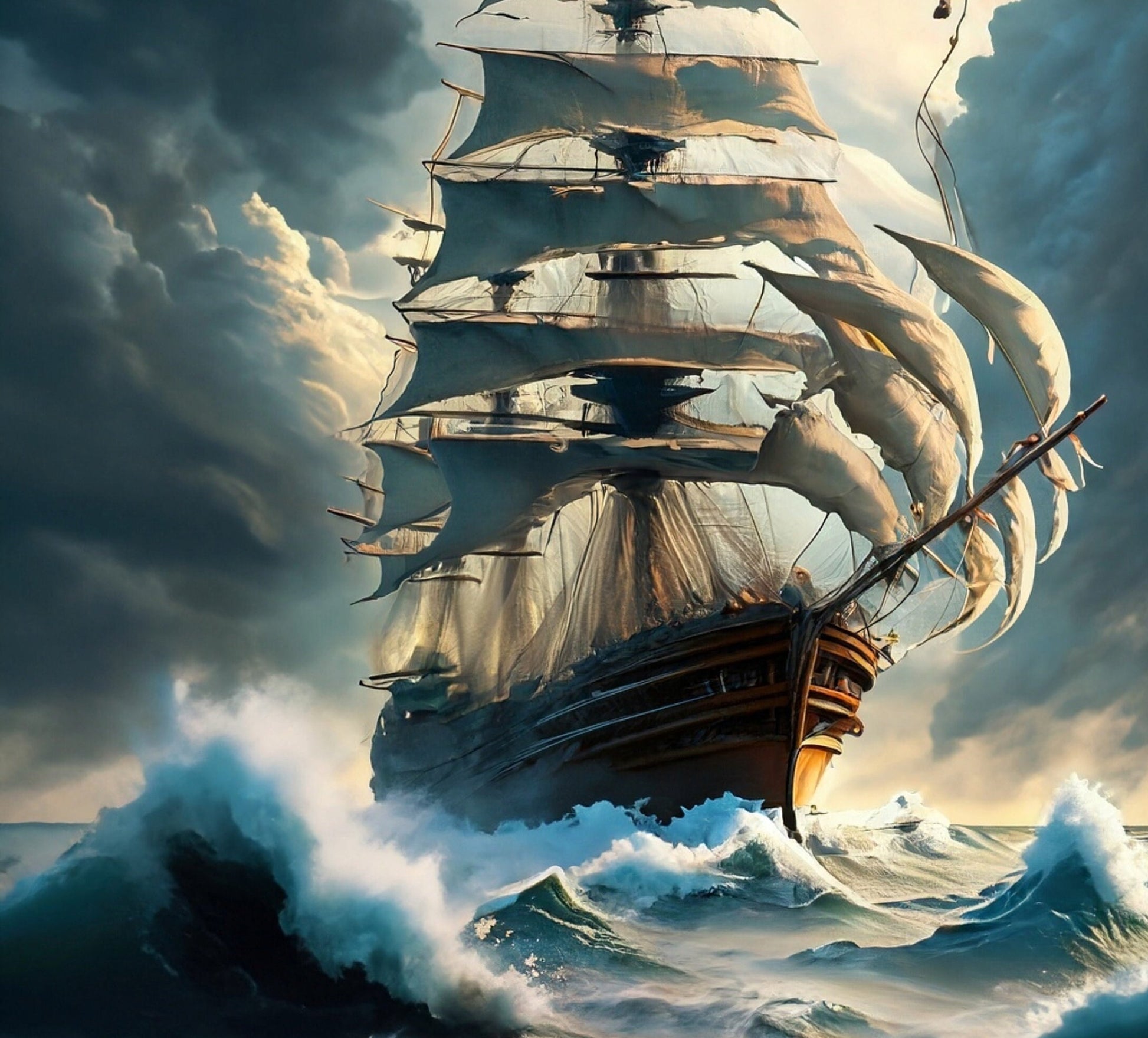 Sailing Ships - Furniture Decoupage Paper - Large Rice Paper - Decoupage Rice Paper - Ocean Waves