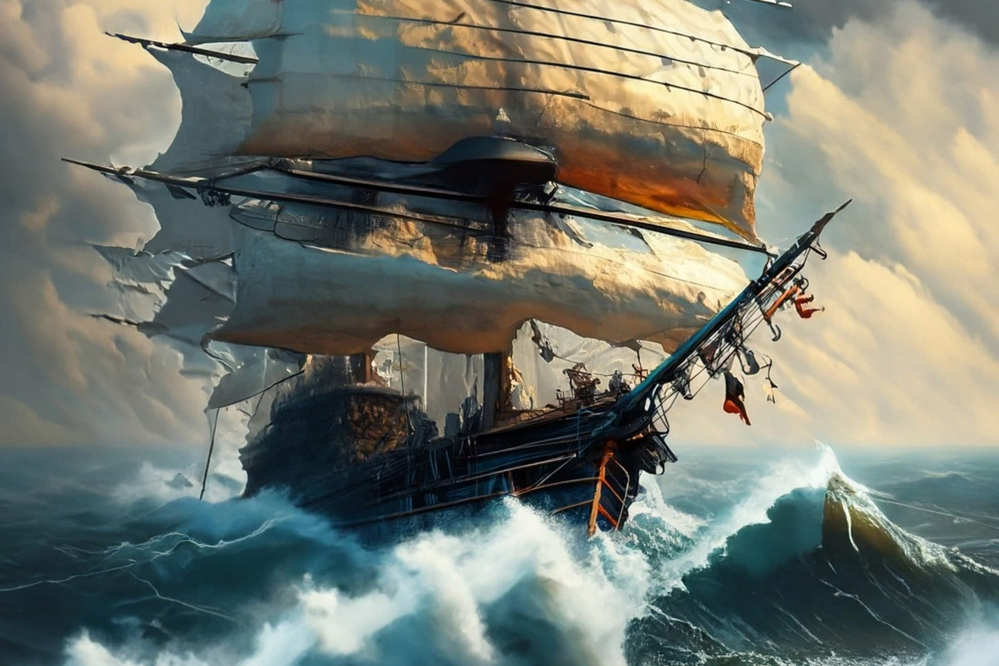 Sailing Ships - Furniture Decoupage Paper - Large Rice Paper - Decoupage Rice Paper - Ocean Waves