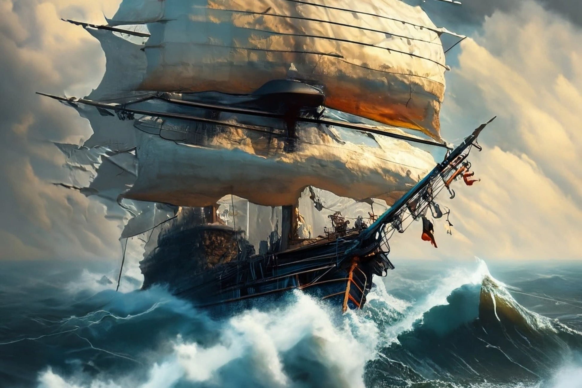 Sailing Ships - Furniture Decoupage Paper - Large Rice Paper - Decoupage Rice Paper - Ocean Waves