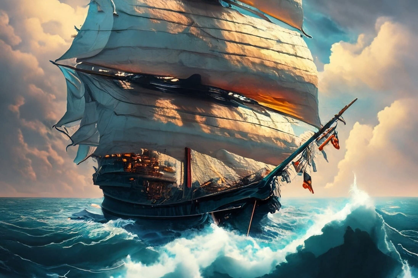 Sailing Ships - Furniture Decoupage Paper - Large Rice Paper - Decoupage Rice Paper - Ocean Waves
