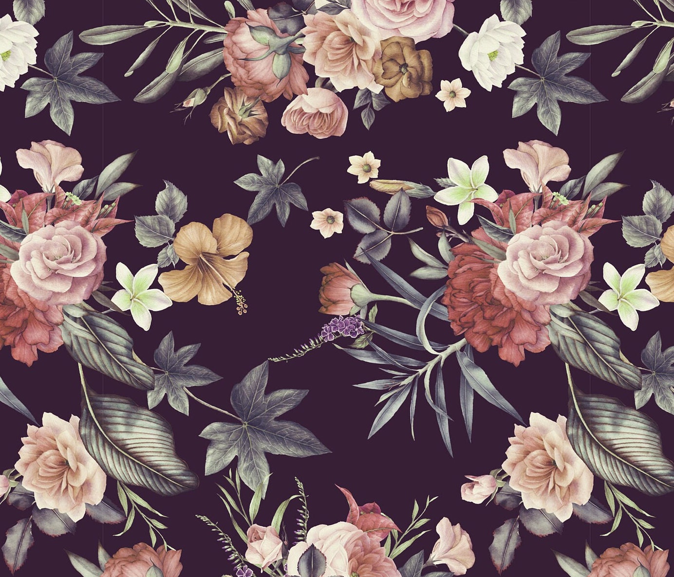 Large Decoupage for Furniture - Rice Paper - Vintage Decoupage - Floral Decoupage Paper - Dark Background