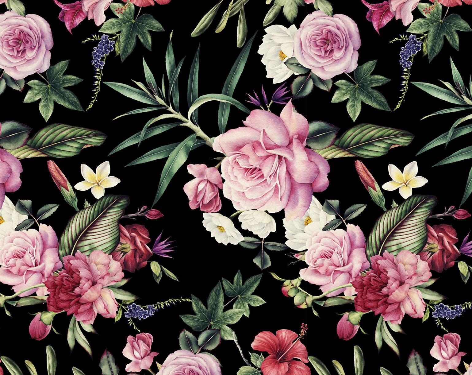 Large Decoupage for Furniture - Rice Paper - Vintage Decoupage - Floral Decoupage Paper - Dark Spring Flowers