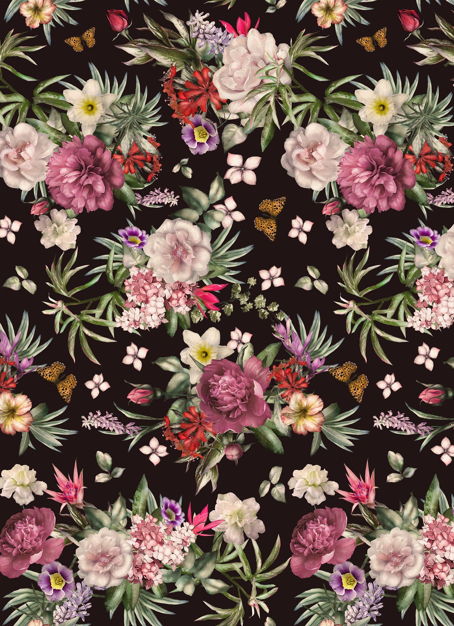 Large Decoupage for Furniture - Rice Paper - Vintage Decoupage - Floral Decoupage Paper - Dark Spring Flowers