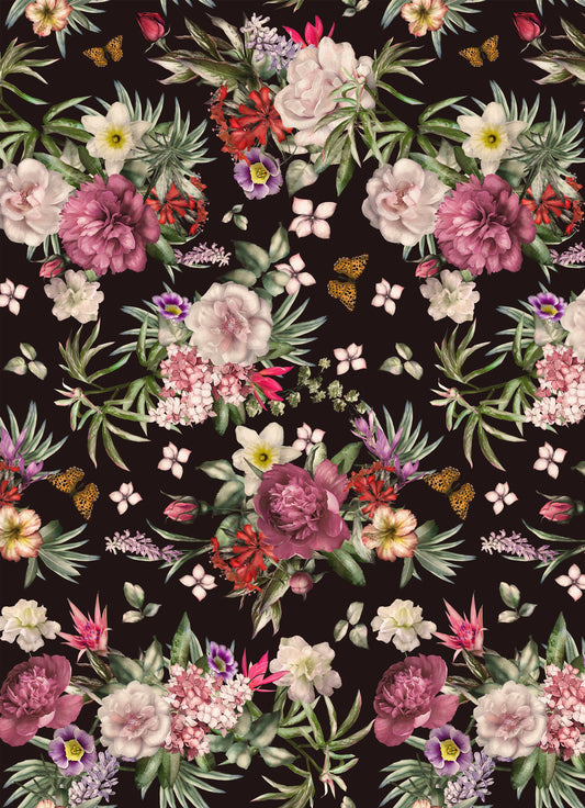 Large Decoupage for Furniture - Rice Paper - Vintage Decoupage - Floral Decoupage Paper - Dark Spring Flowers