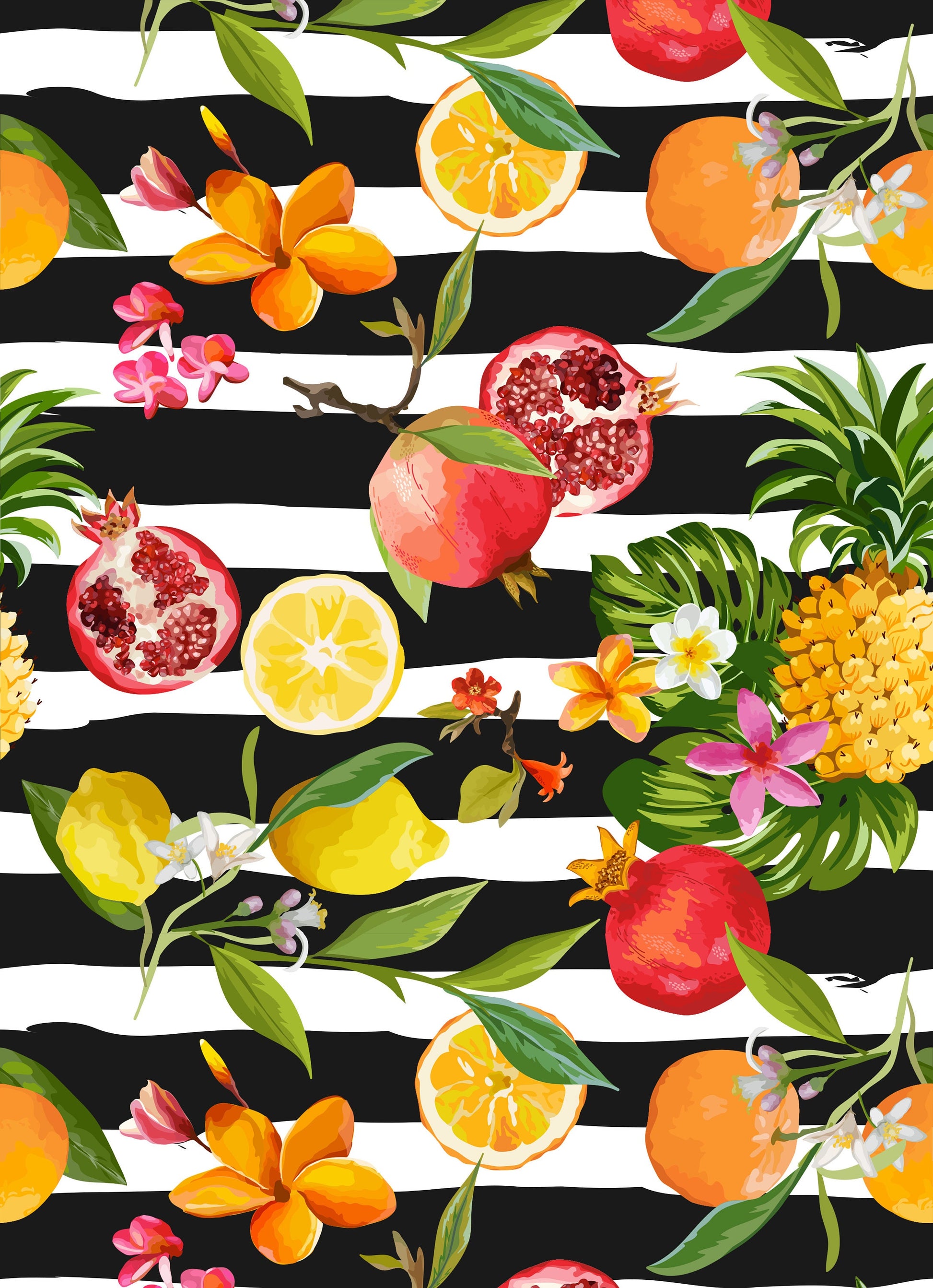 Large Decoupage for Furniture - Rice Paper - Vintage Decoupage - Floral Decoupage Paper - Fruits Pineapple Lemon