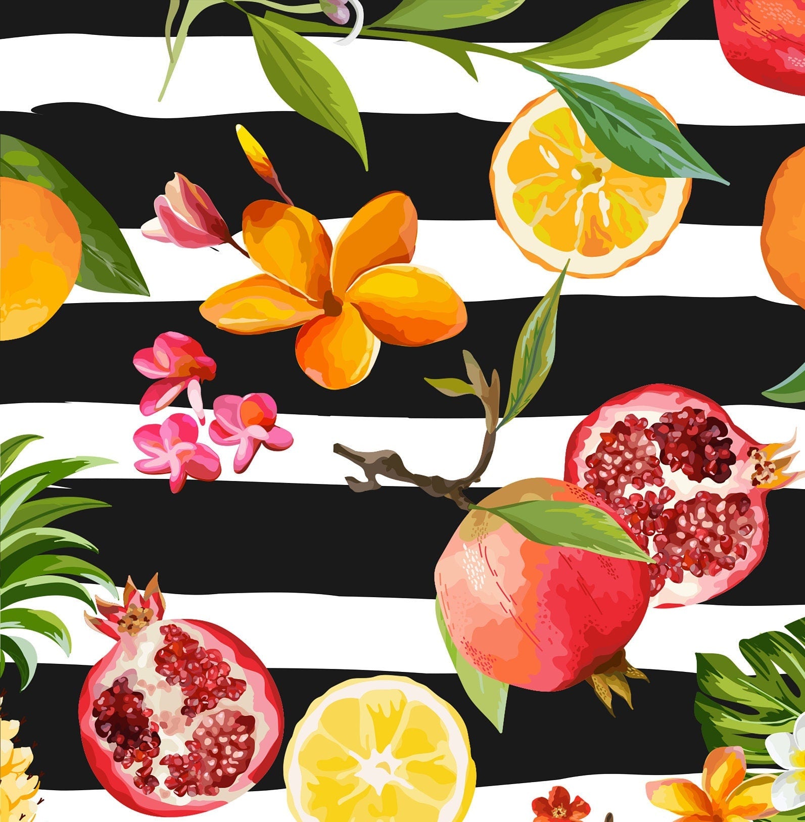Large Decoupage for Furniture - Rice Paper - Vintage Decoupage - Floral Decoupage Paper - Fruits Pineapple Lemon
